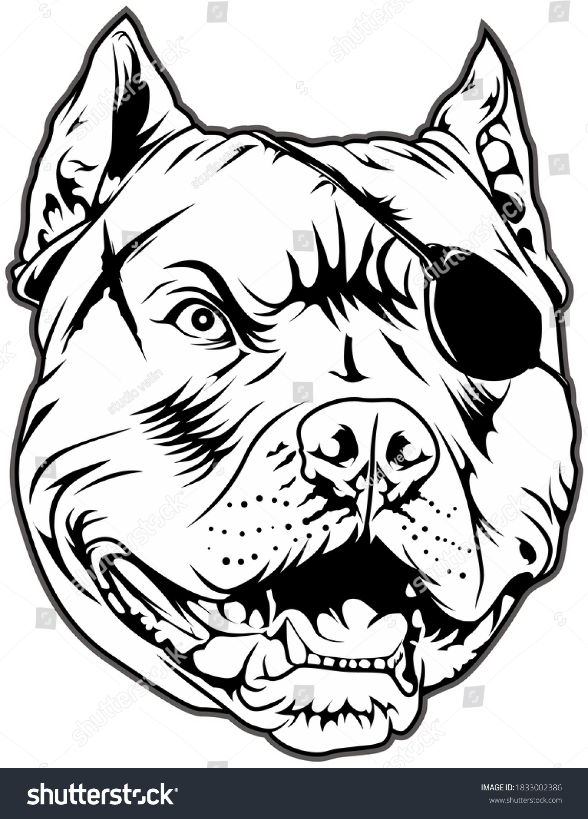 Dog Head Pirates Vector Stock Vector (Royalty Free) 1833002386 ...