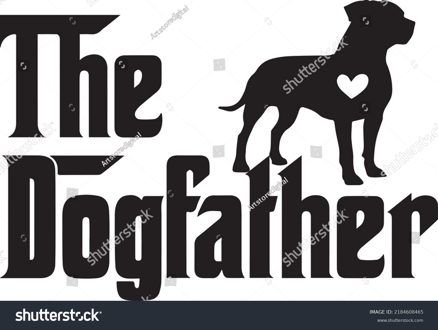 SVG of The Dogfather Pitbull 3 Dog Vector File svg