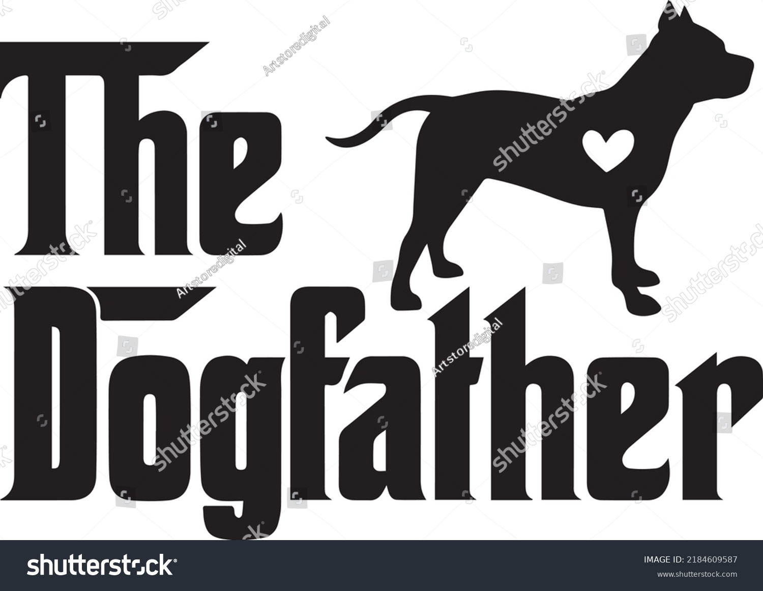 SVG of The Dogfather Pitbull 5 Dog Vector File svg