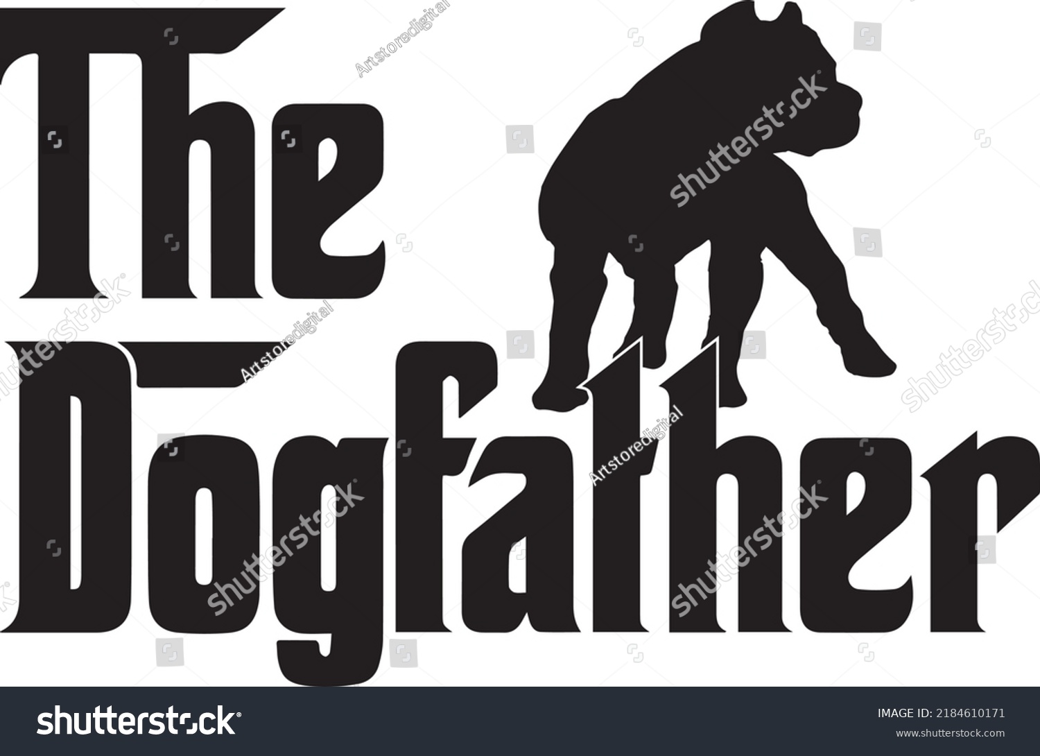 SVG of The Dogfather Pitbull 7 Dog Vector File svg