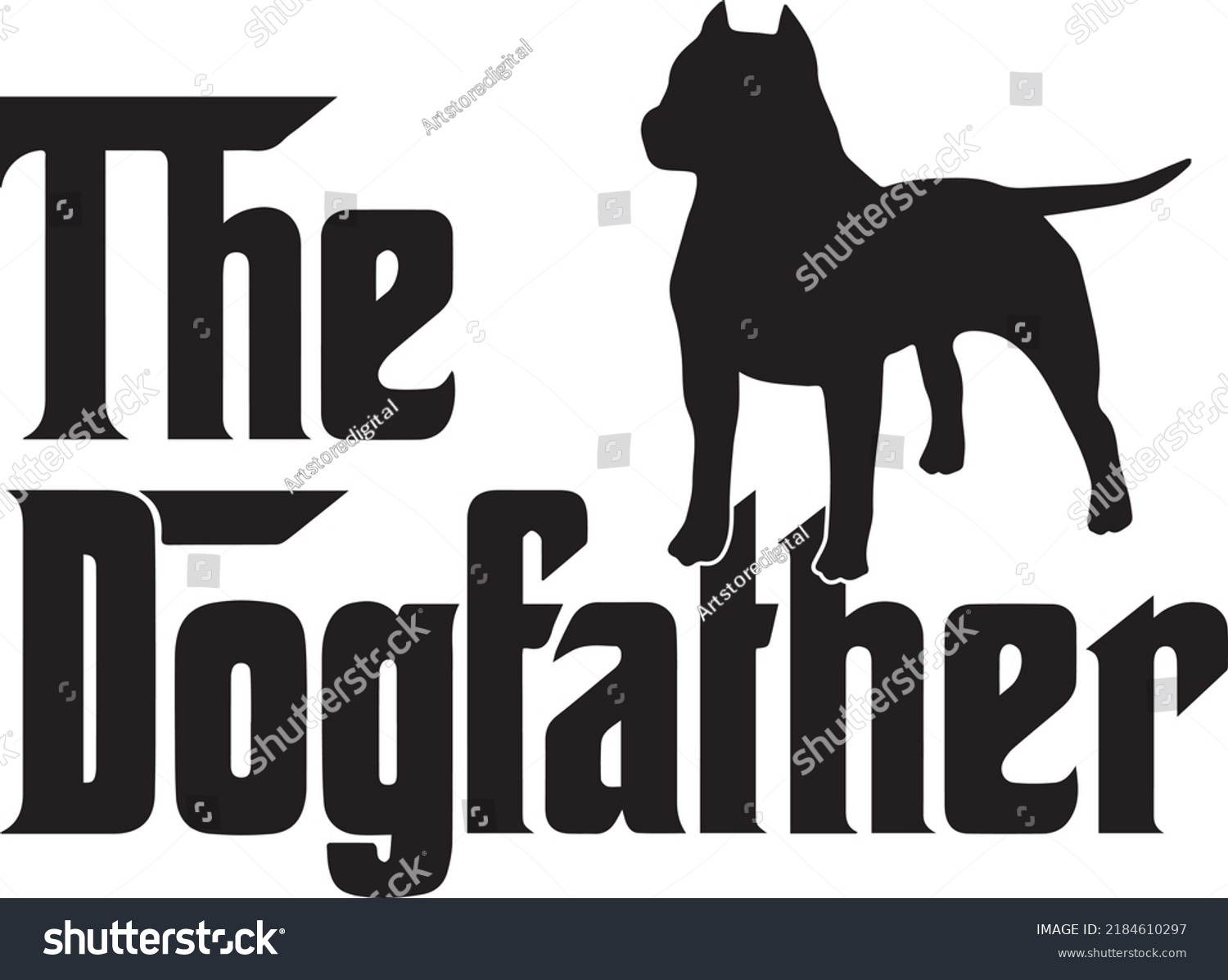 SVG of The Dogfather Pitbull 8 Dog Vector File svg