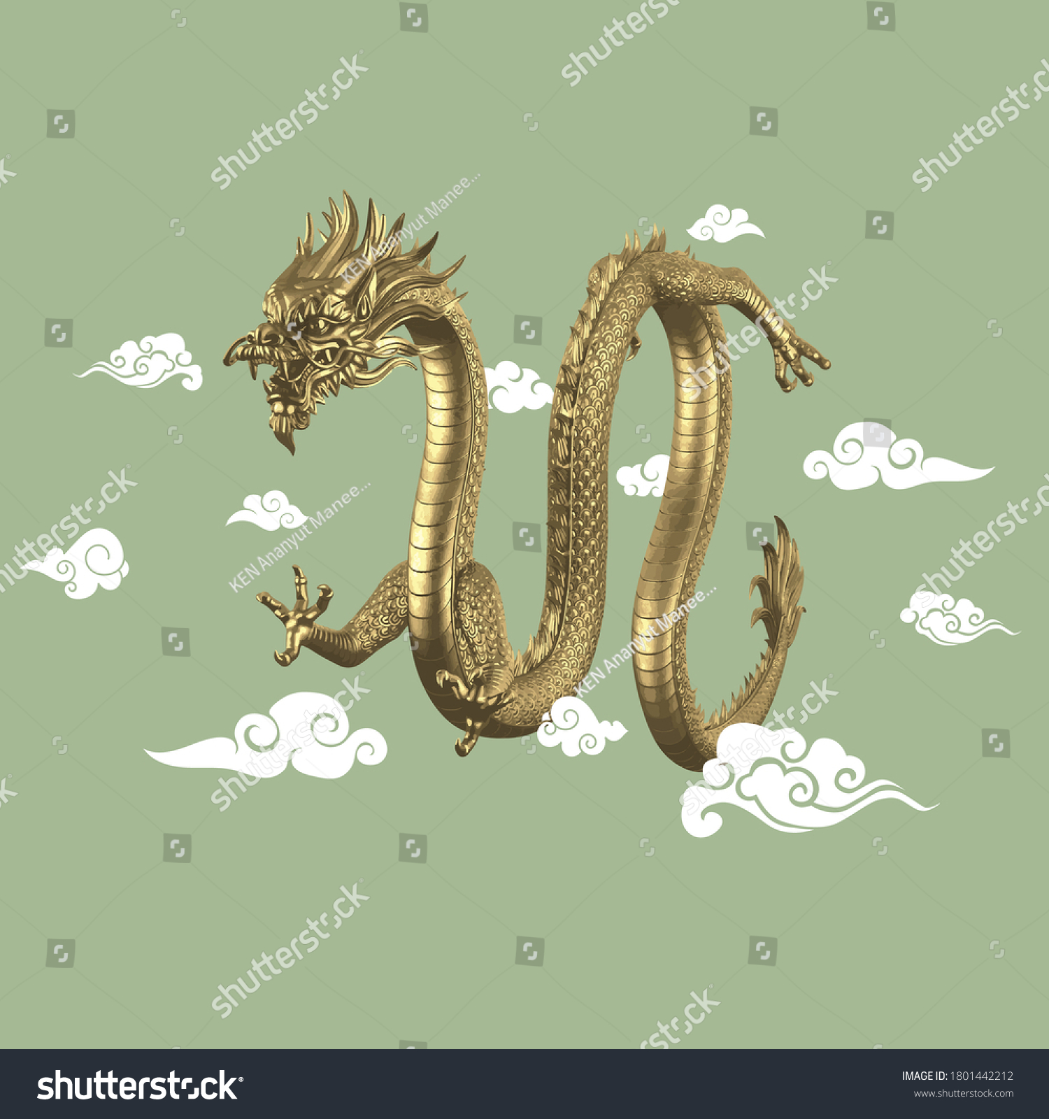 Dragon Beast God Chinese Mythology Considered Stock Vector Royalty Dragon Beast God Chinese Mythology Considered Stock Vector Royalty