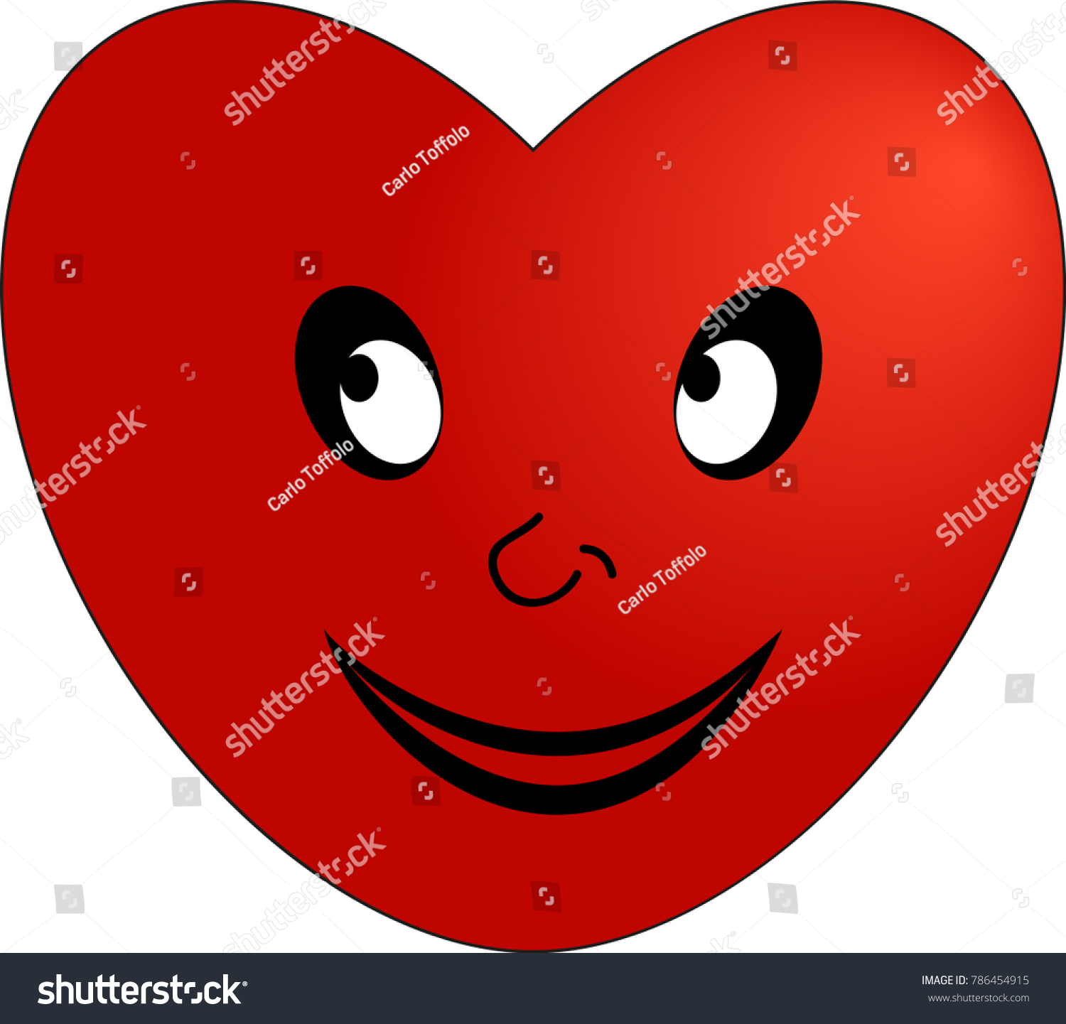 Emoticon Smiling Red Heart Stock Vector (Royalty Free) 786454915