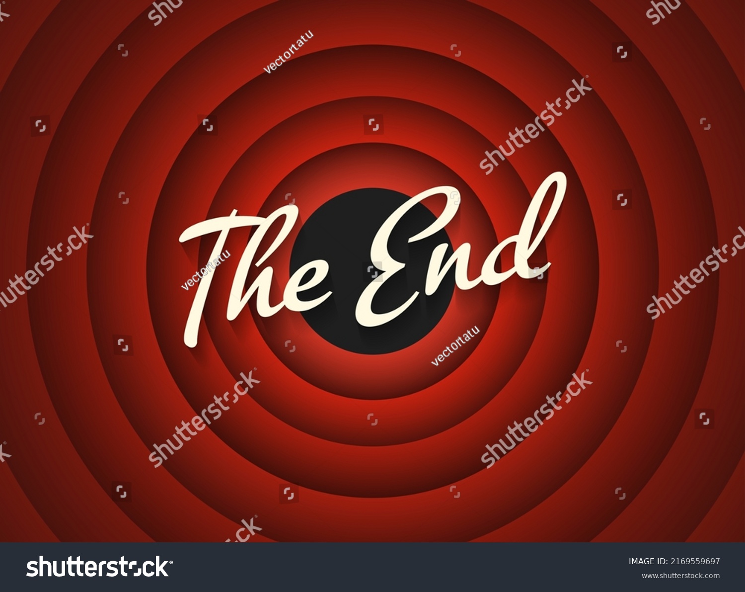 End Cinema Screen Old Entertainment About Stock Vector (Royalty Free ...