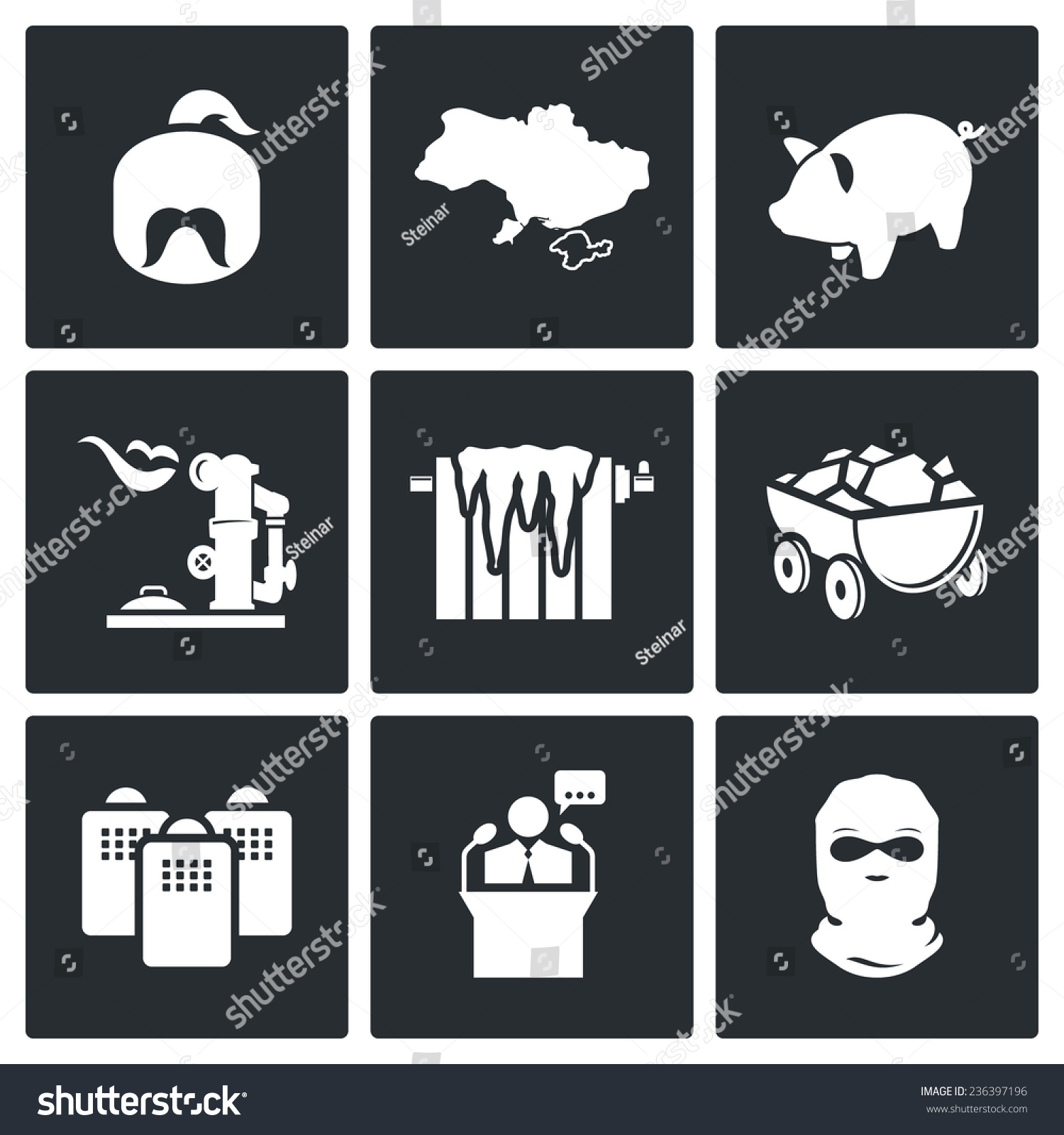 SVG of The energy crisis in Ukraine Vector Icons Set svg