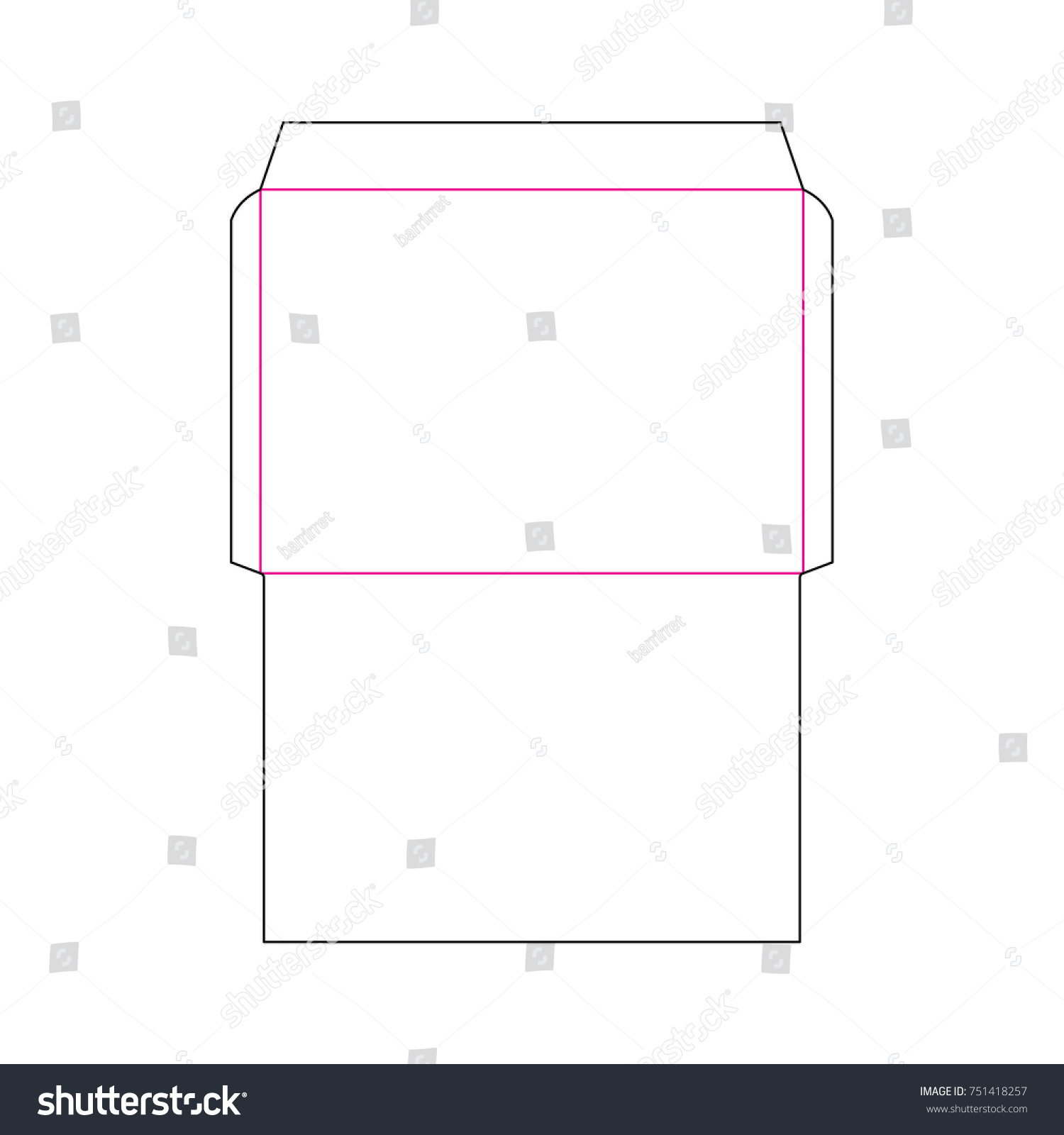 Envelope C4 Size Die Cut Template Stock Vector 751418257 - Shutterstock