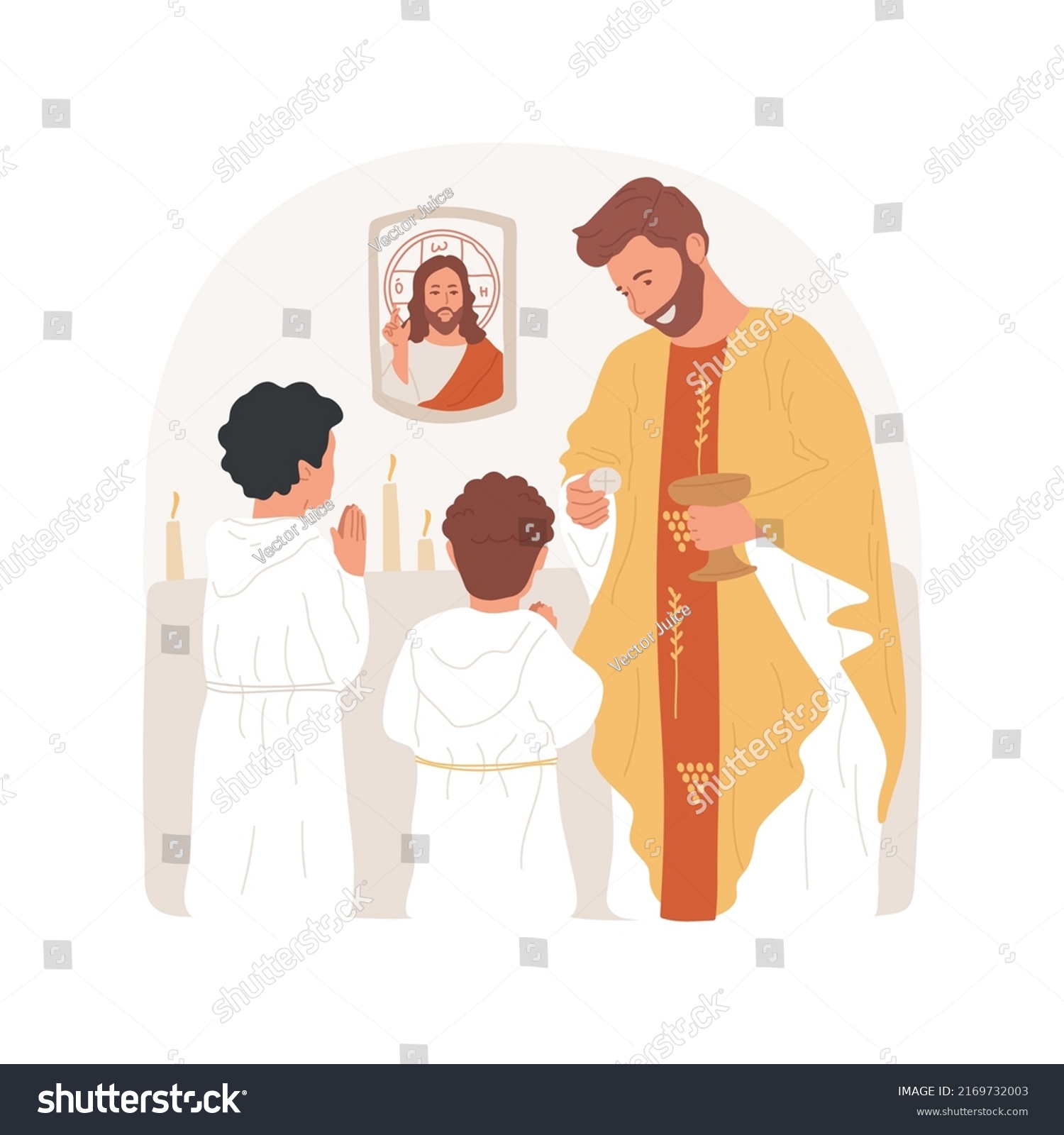 Eucharist Isolated Cartoon Vector Illustration Kids Stock Vector ...