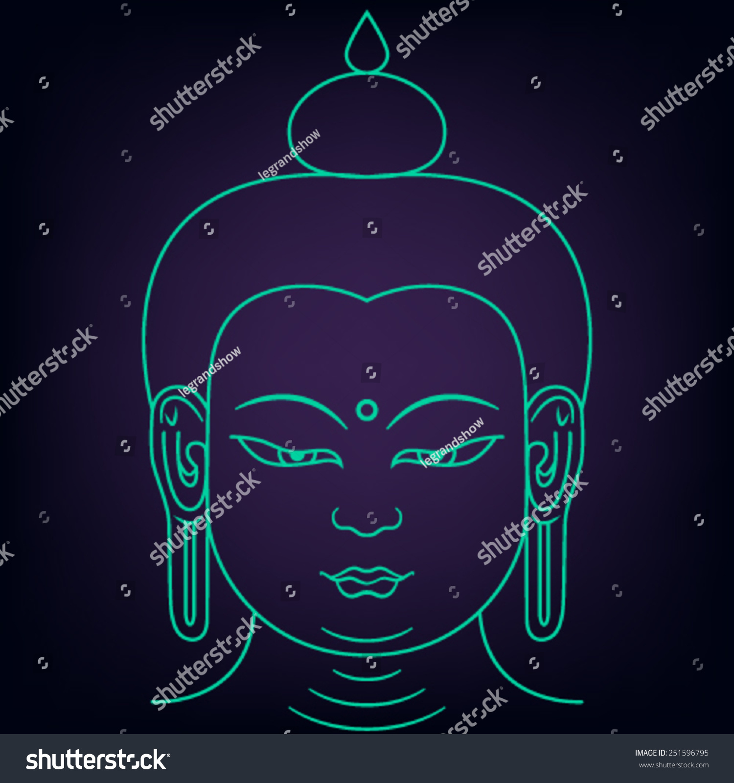 The Face Buddha Stock Vector Illustration 251596795 : Shutterstock