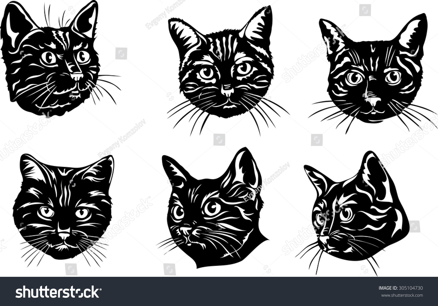 Download Face Black Cat Vector Image Cat Stock Vector 305104730 ...