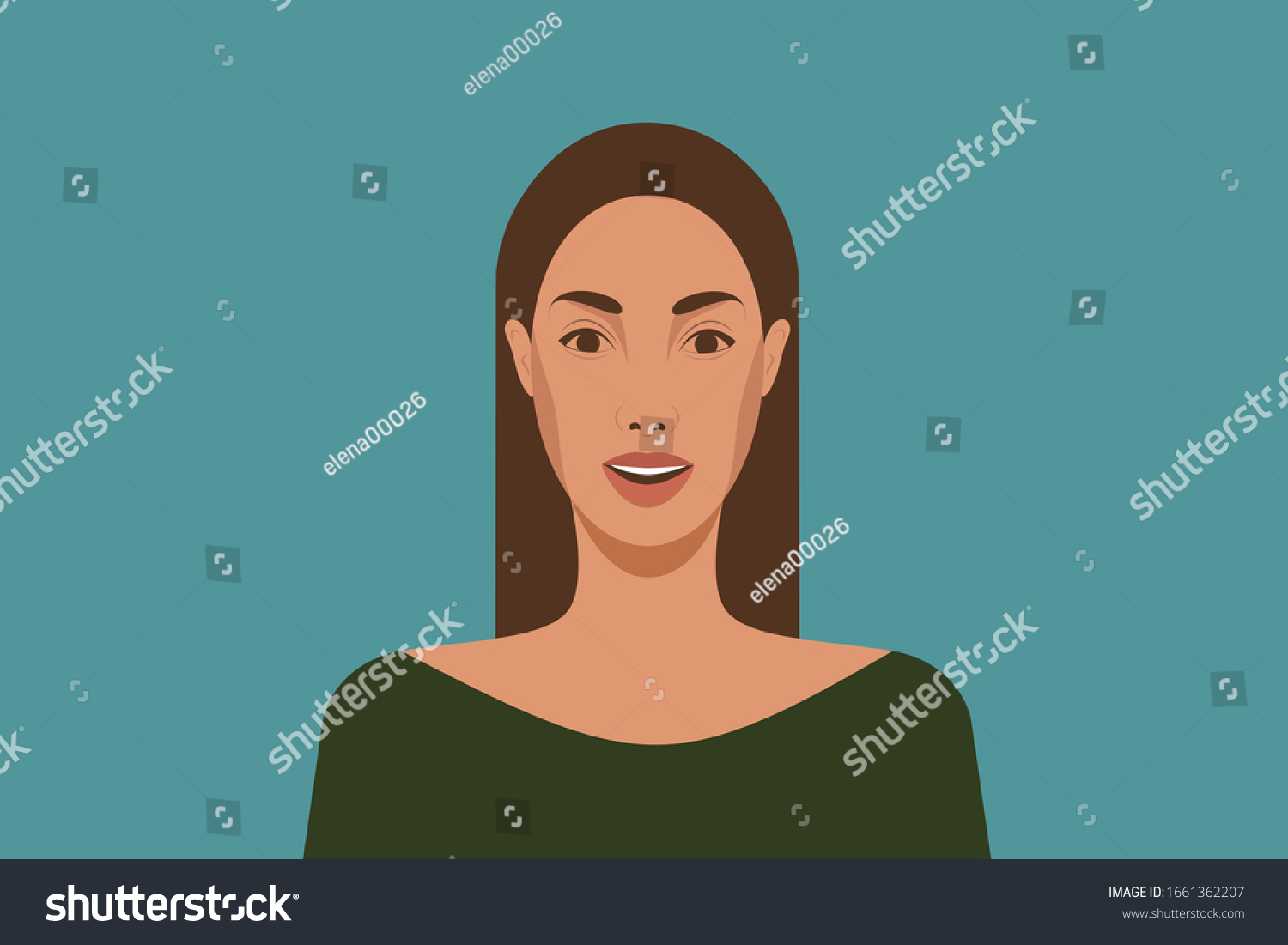 Face Happy Girl Avatar Laughing Young Stock Vector (Royalty Free ...