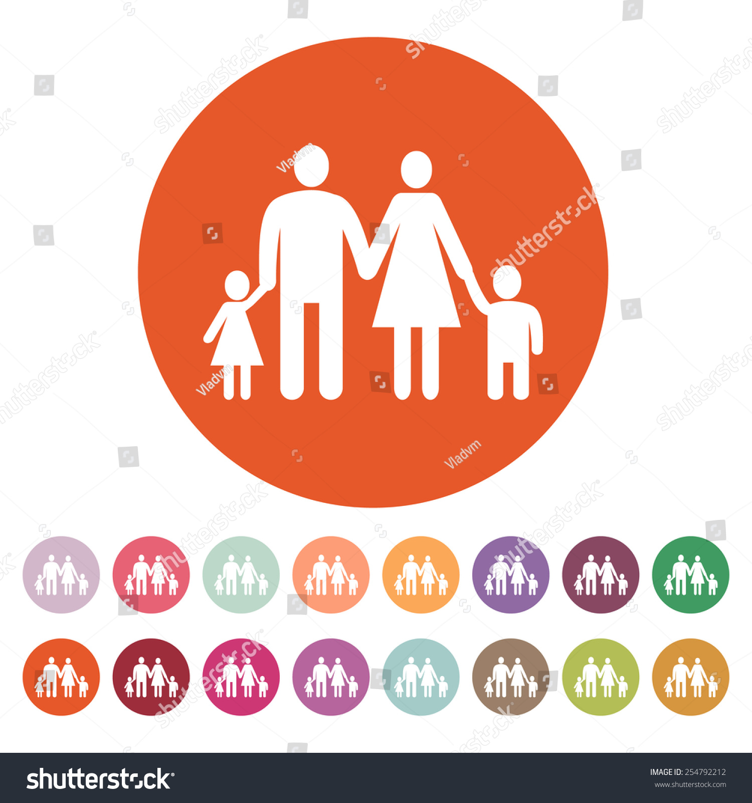 Family Icon Family Symbol Flat Vector Stock Vector (Royalty Free