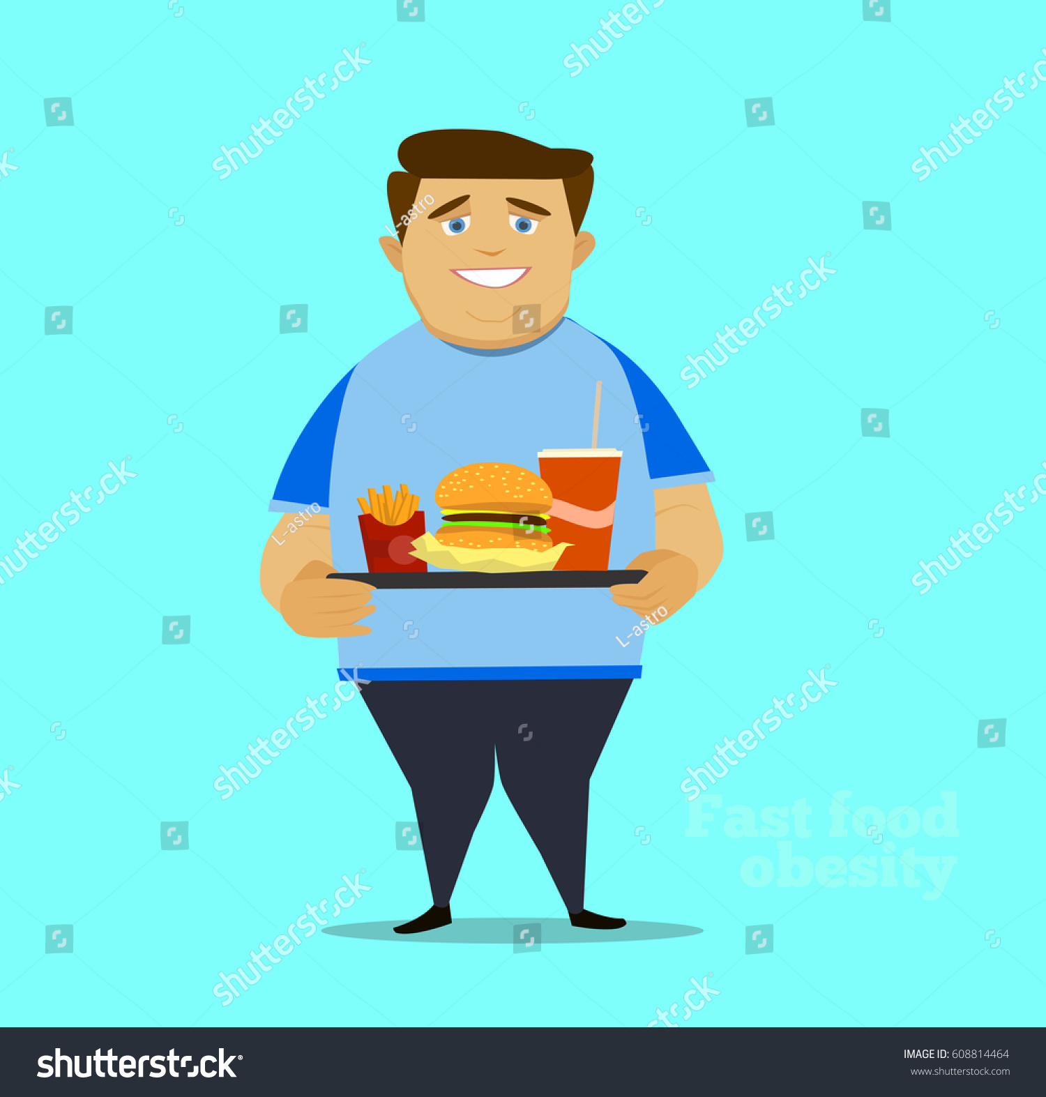 Fat Guy Problem Excess Weight Due Stock Vector (royalty Free) 608814464