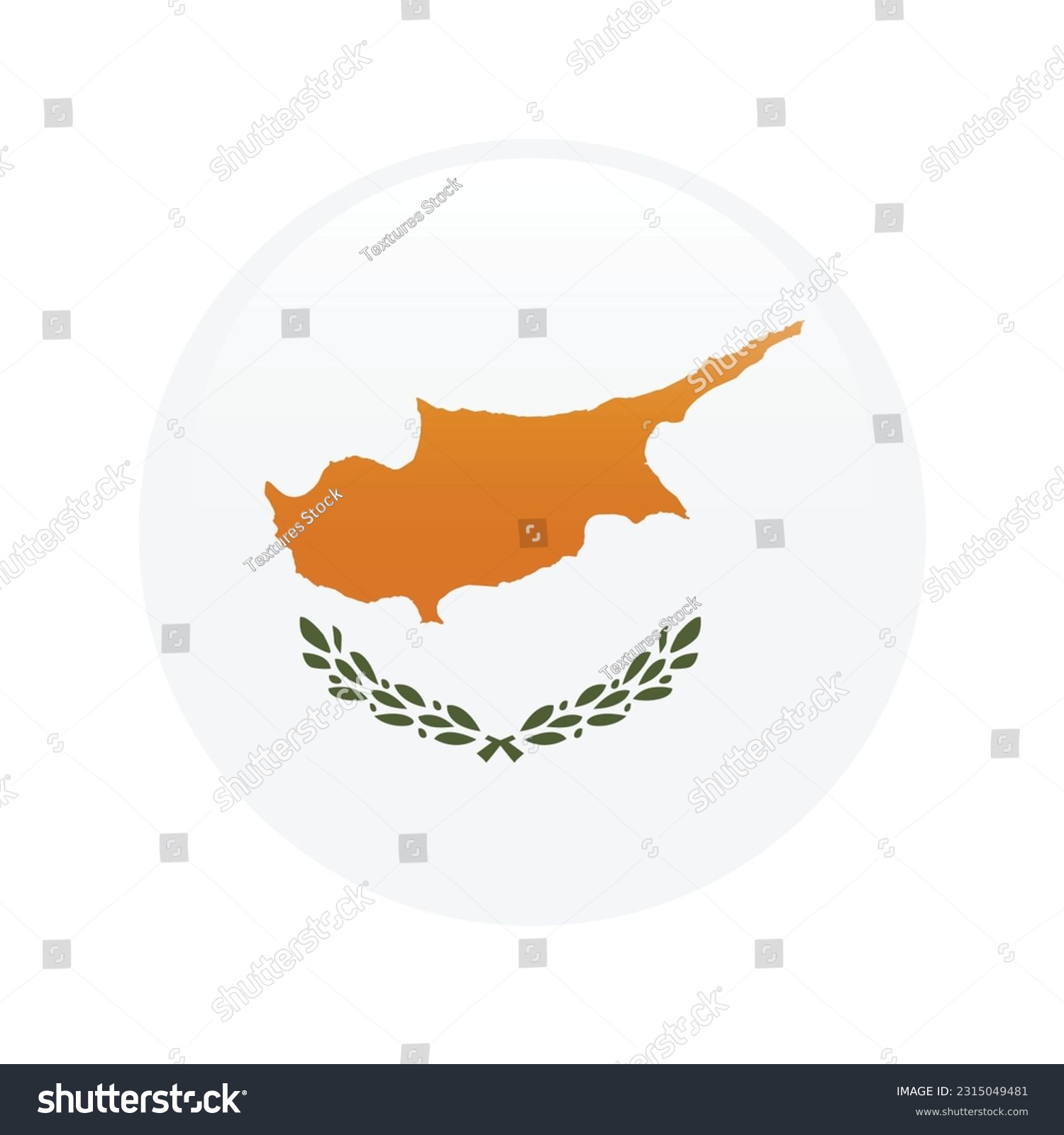 SVG of The flag of Cyprus. Flag icon. Standard color. A round flag. Computer illustration. Digital illustration. Vector illustration. svg