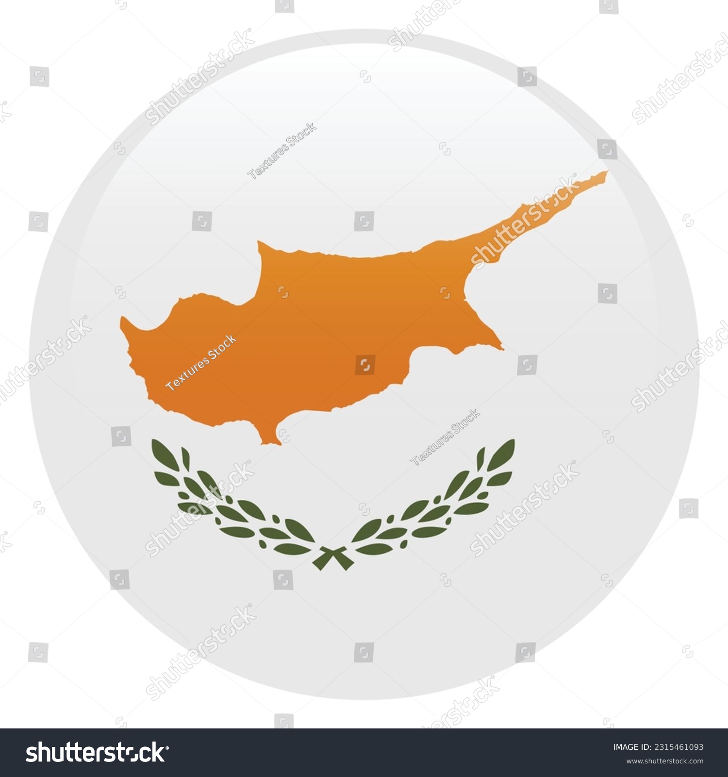 SVG of The flag of Cyprus. Flag icon. Standard color. A round flag. Computer illustration. Digital illustration. Vector illustration. svg