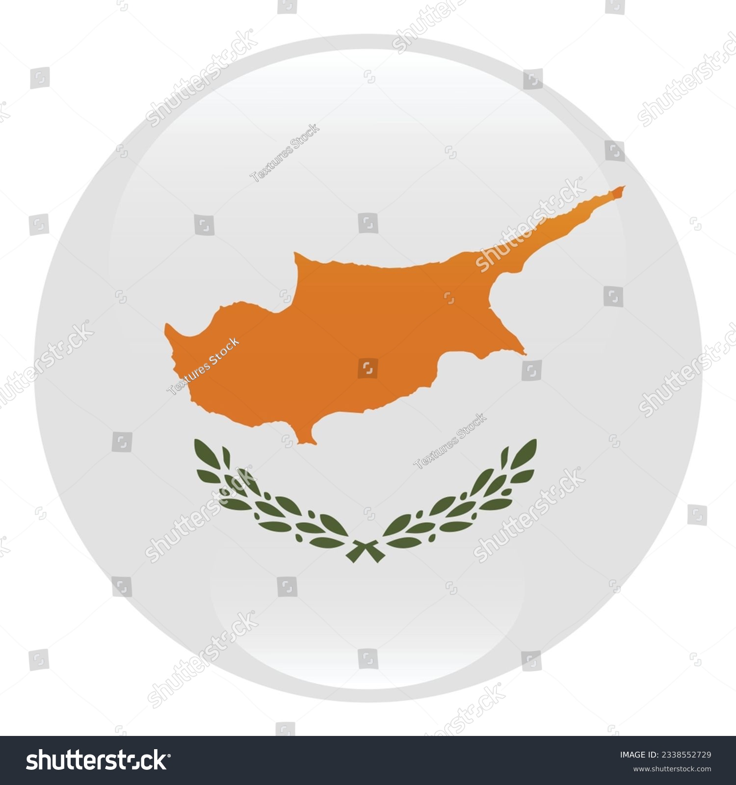 SVG of The flag of Cyprus. Flag icon. Standard color. Circle icon flag. 3d illustration. Computer illustration. Digital illustration. Vector illustration. svg