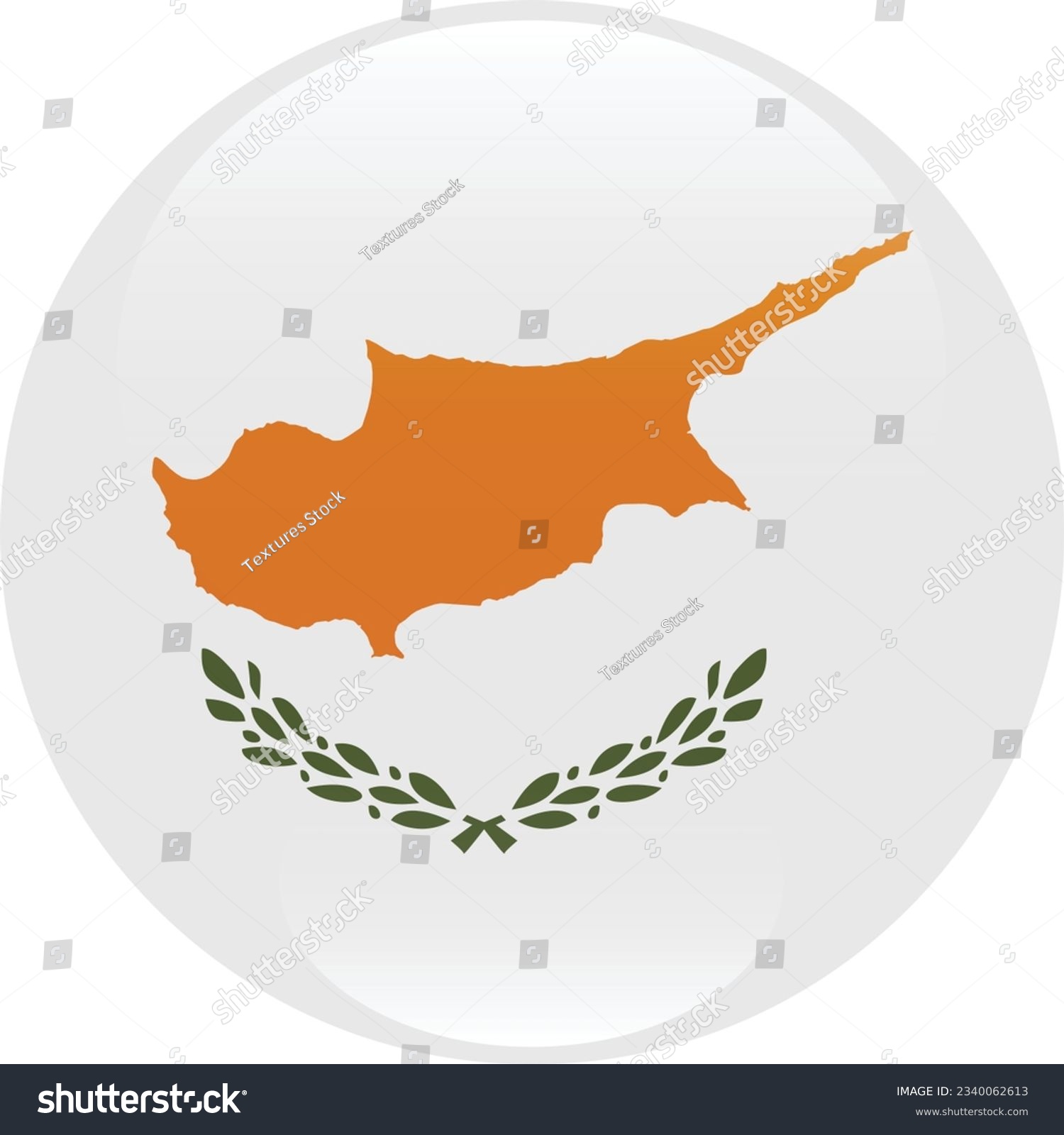 SVG of The flag of Cyprus. Flag icon. Standard color. Circle icon flag. 3d illustration. Computer illustration. Digital illustration. Vector illustration. svg