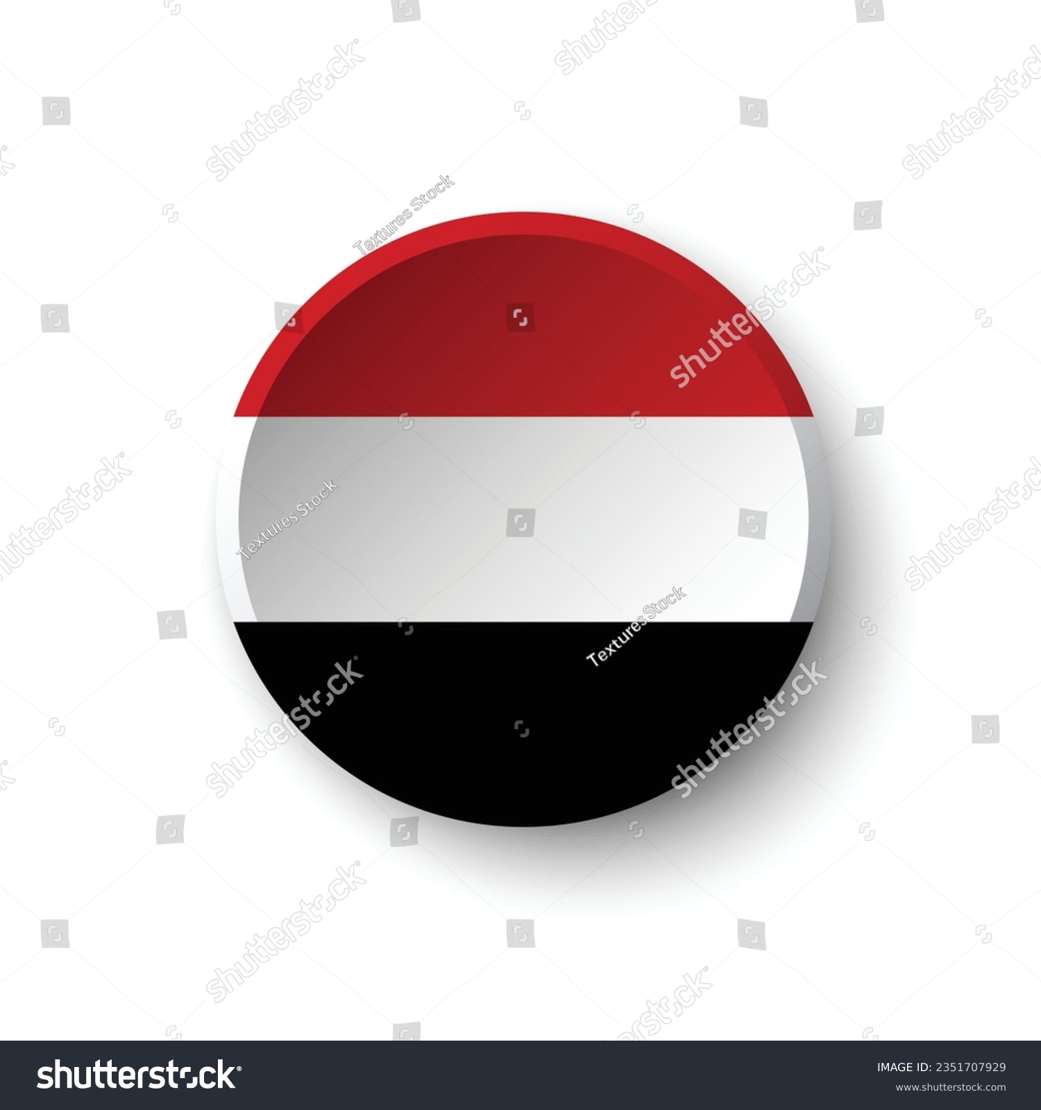 SVG of The flag of Yemen. Button flag icon. Standard color. Circle icon flag. 3d illustration. Computer illustration. Digital illustration. Vector illustration. svg