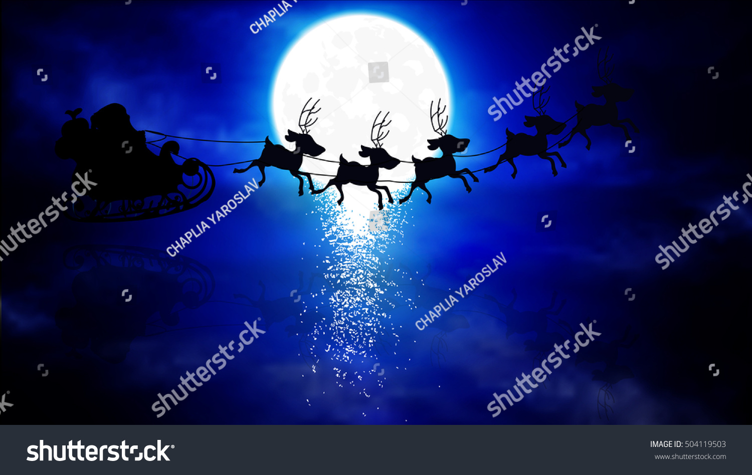 Flight Santa Claus Sky Stock Vector (Royalty Free) 504119503