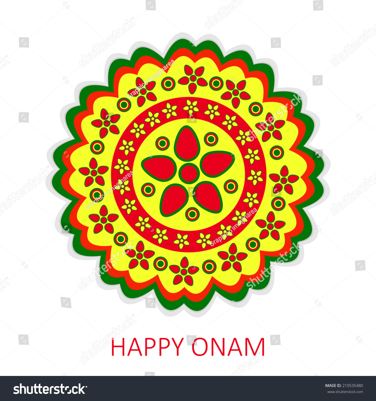 The Floral Carpet Known As Pookalam For The Festival Onam Stock Vector ...