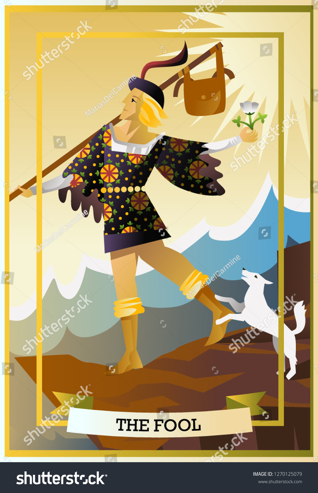 Fool Major Arcana Tarot Card Stock Vector Royalty Free