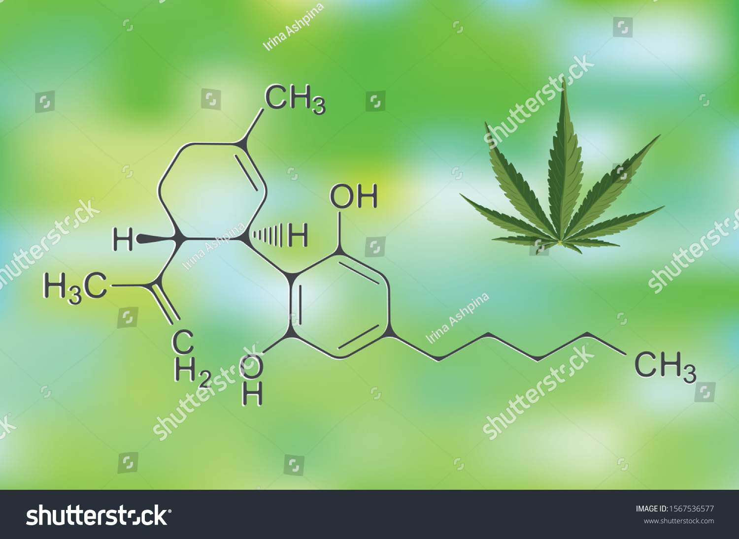 Formula Hemp Cbd Structural Model Molecules Stock Vector (Royalty Free ...