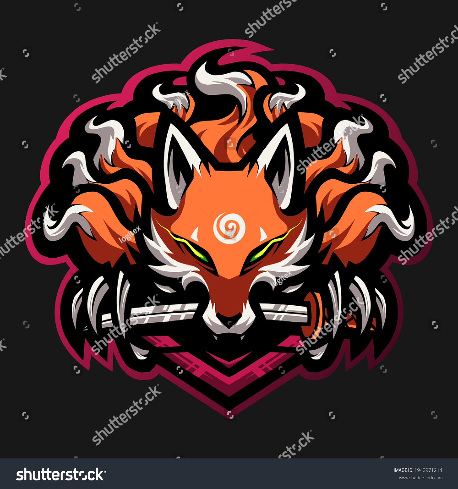 Foxes Mascot Logo Design 库存矢量图（免版税）1942971214 Shutterstock