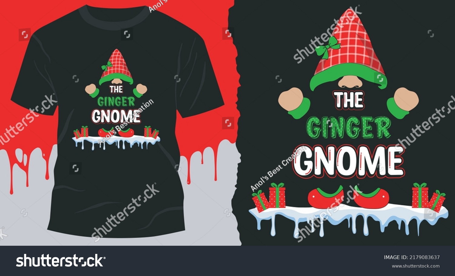 SVG of The Ginger Gnome T-Shirt Design, Merry Christmas, Trendy t-shirts for women, Gnome Funny T-Shirt svg