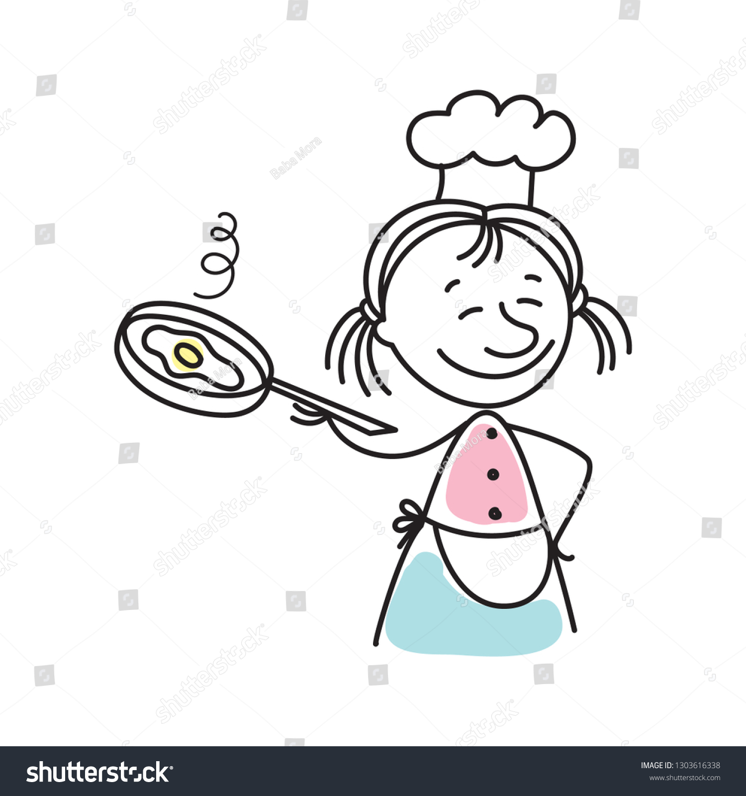 Girl Chefs Hat Cooked Eggs Stock Vector Royalty Free 1303616338 girl-chefs-hat-cooked-eggs-stock-vector-royalty-free-1303616338