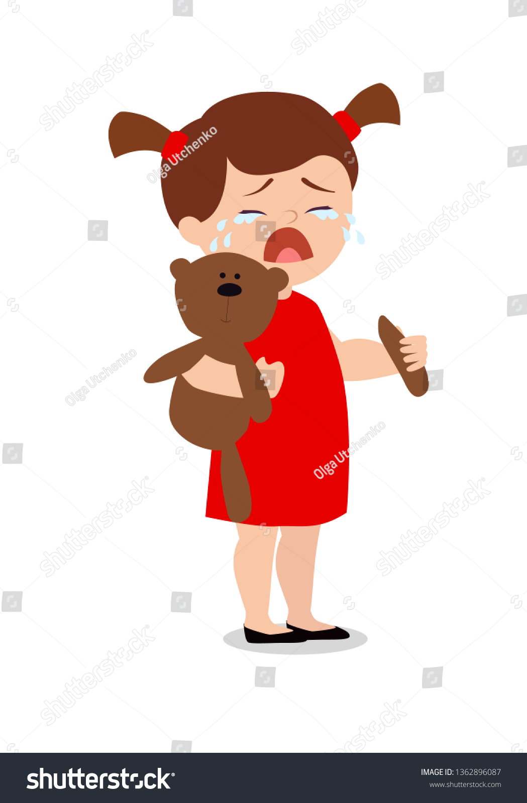 SVG of The girl is crying. Torn bear paw. Vector illustration
 svg