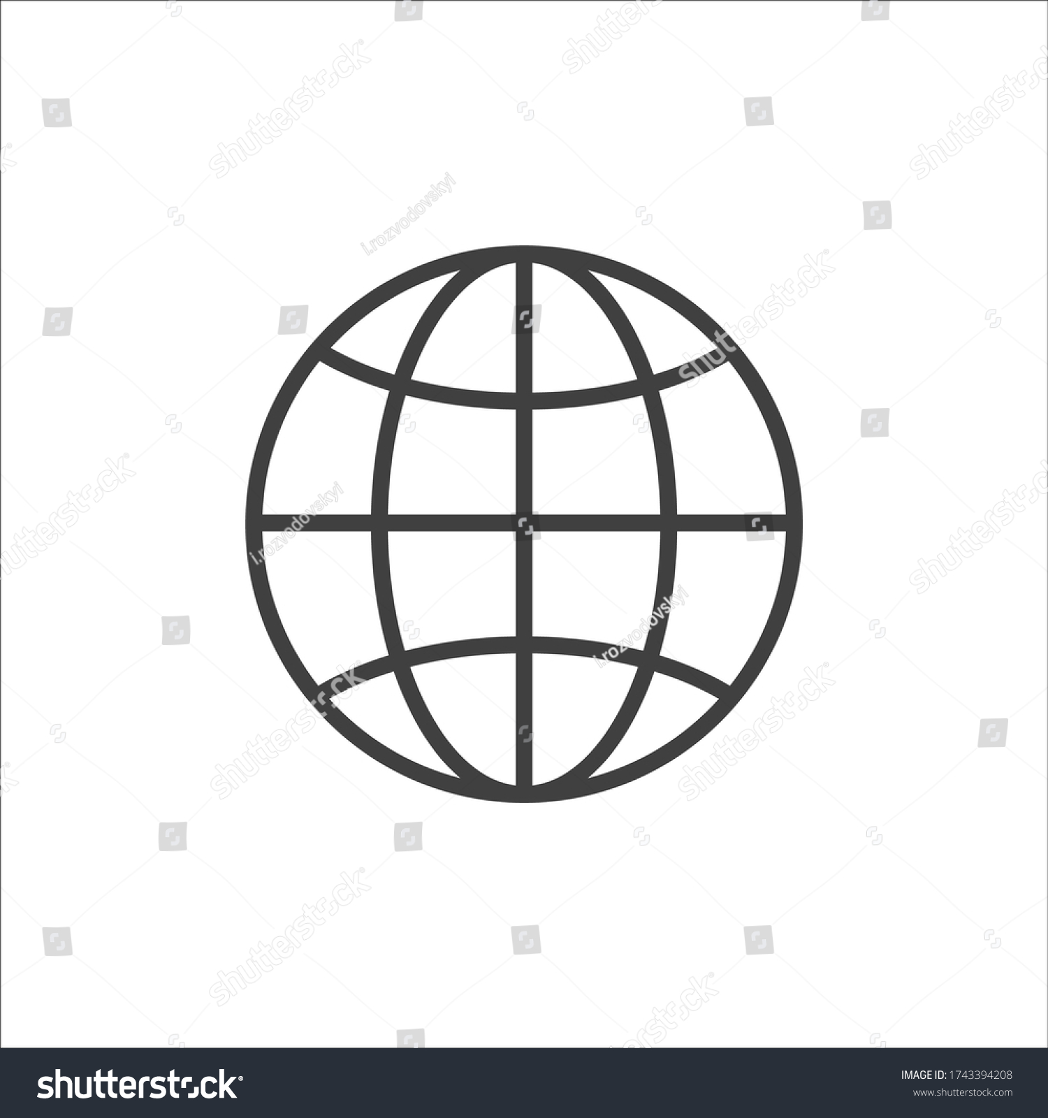 Globe Icon Globe Symbol Flat Vector Stock Vector (Royalty Free ...