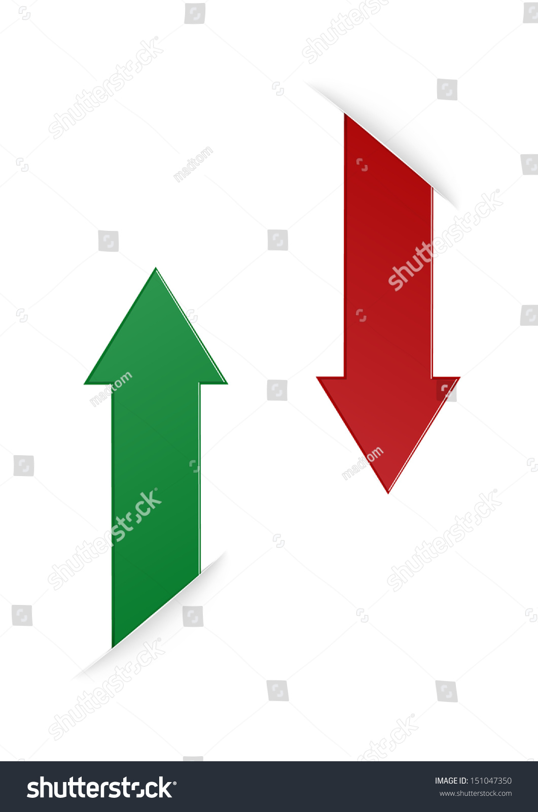 green-red-vertical-arrows-hidden-edge-stock-vector-royalty-free-151047350