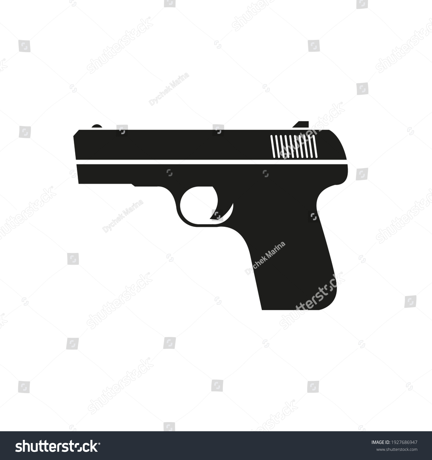 recommend clip art: The gun icon. Simple vector illustration on a white background.
