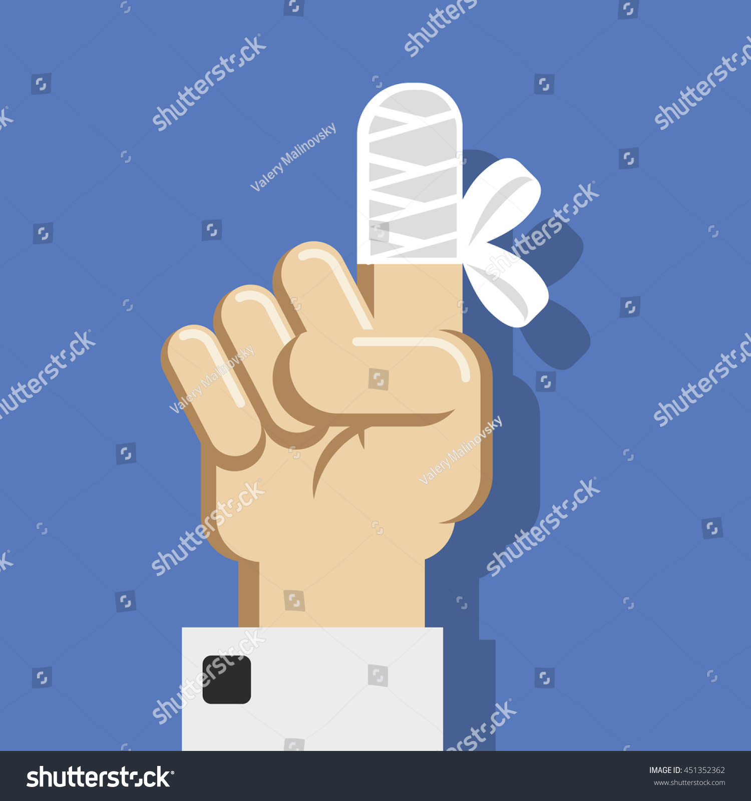 Hand Bandaged Finger Stock Vector 451352362 - Shutterstock