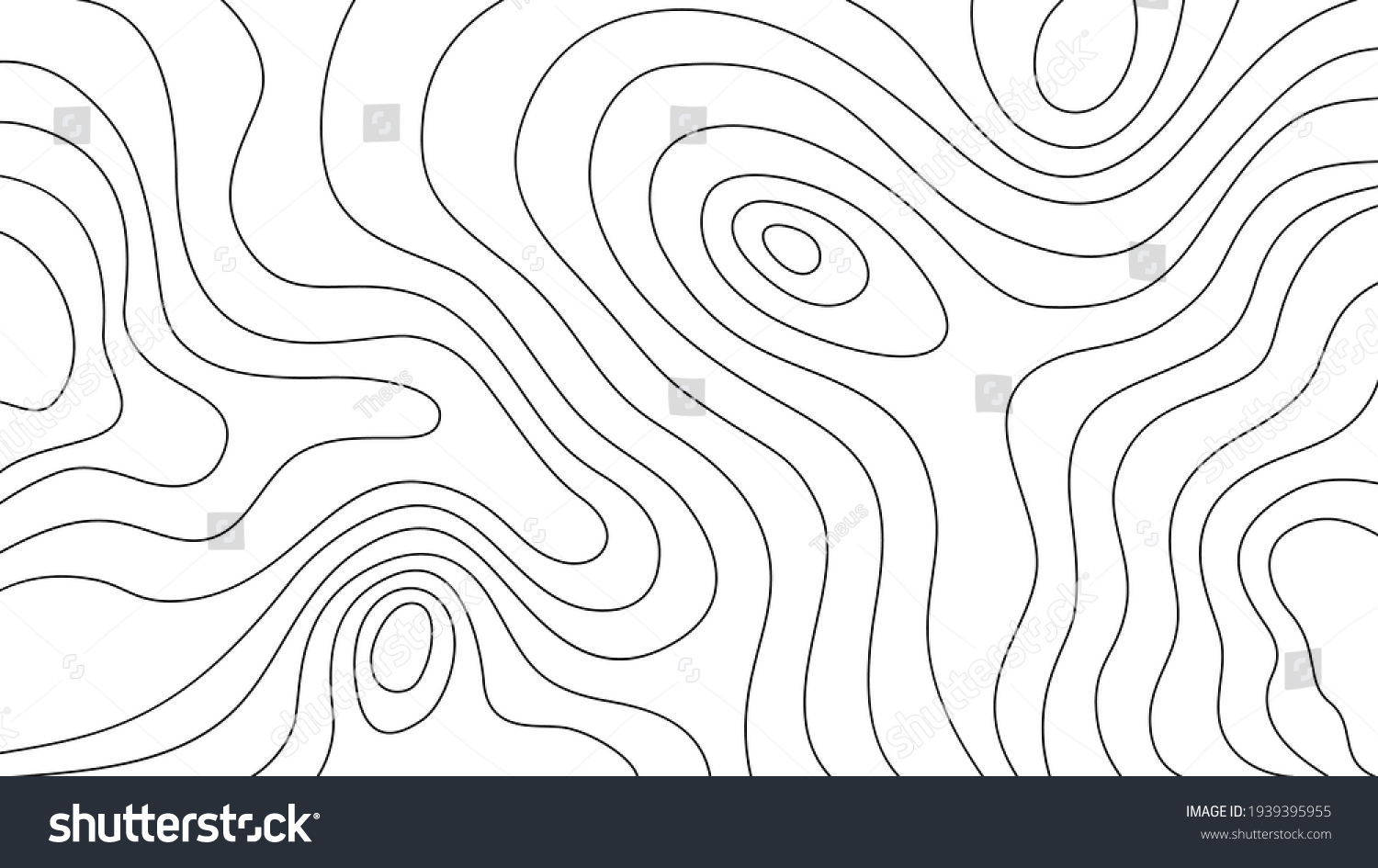 Handwrite Stylized Height Topographic Contour Map Stock Vector (Royalty ...