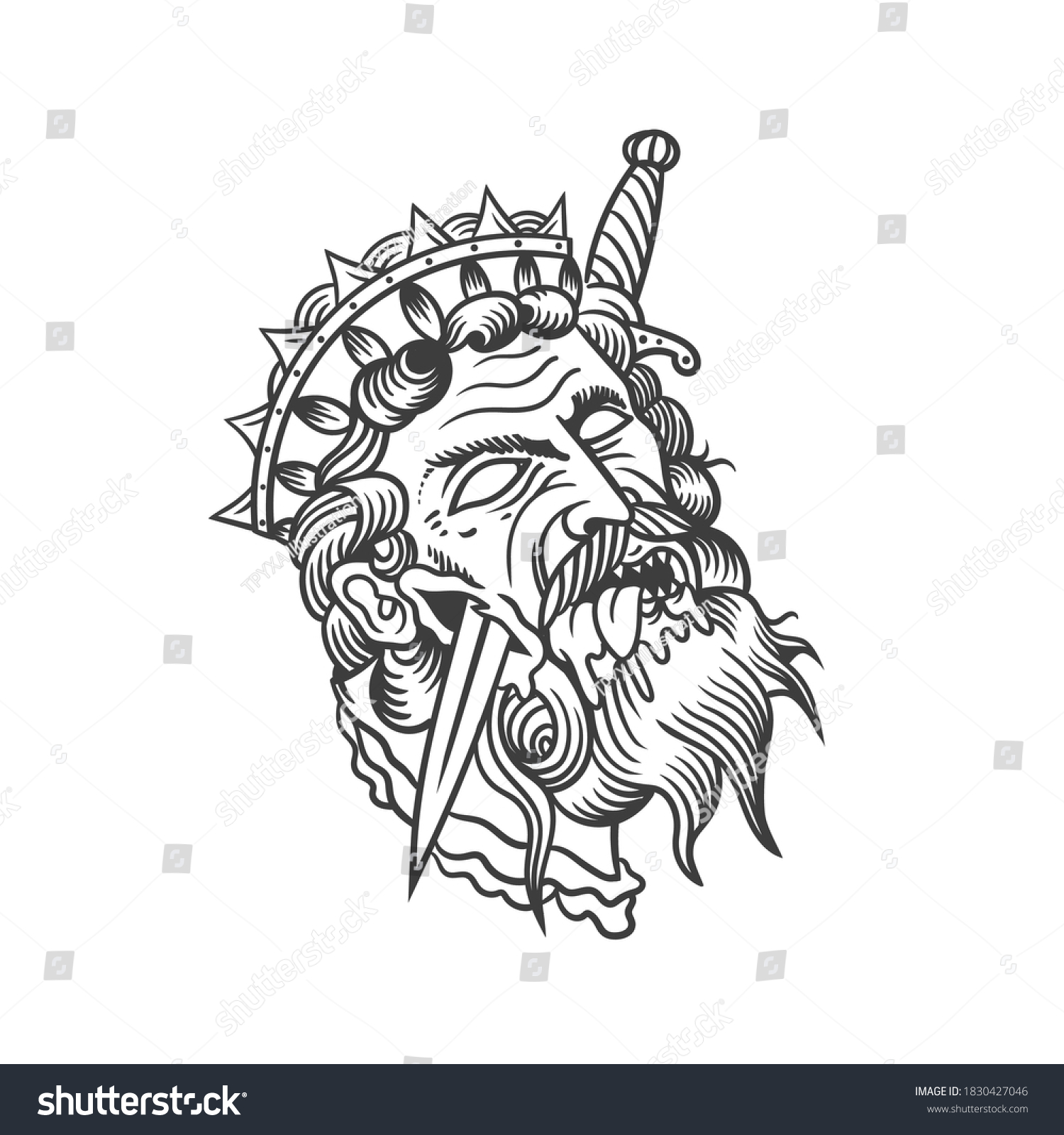 Head Knife Can Be Used Sketch Stock Vector (Royalty Free) 1830427046