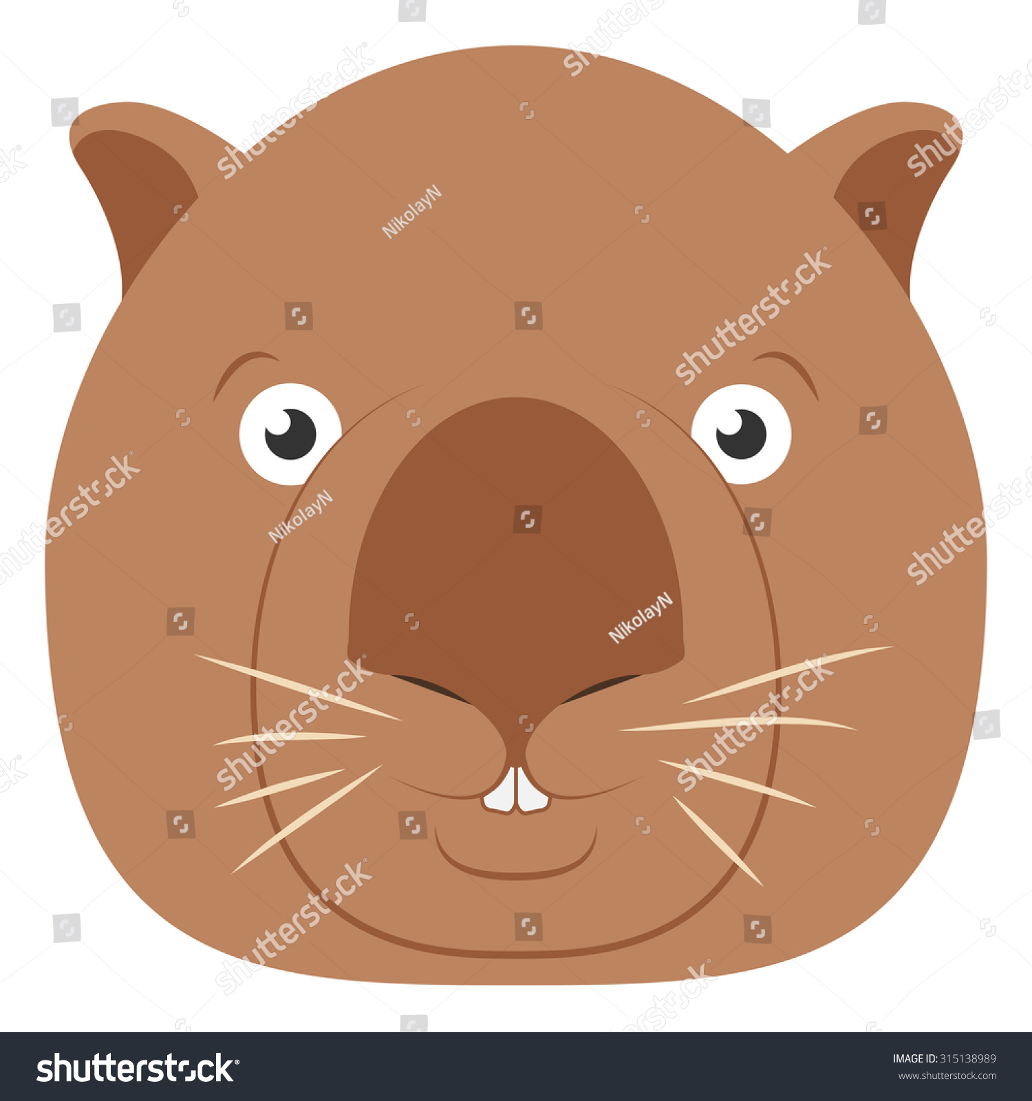 Head Wombat Cartoon Character Stock Vector 315138989 - Shutterstock