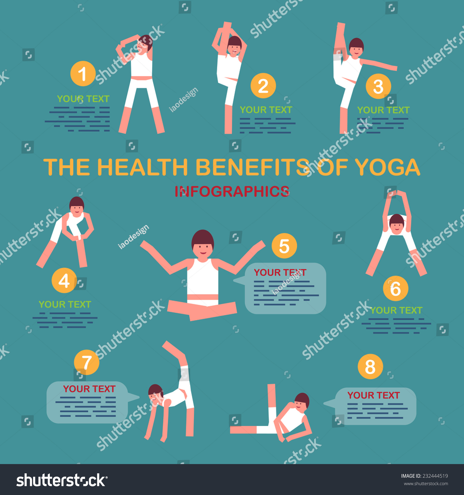 Health Benefits Yoga Simple Character Style Stock Vector 232444519 ...