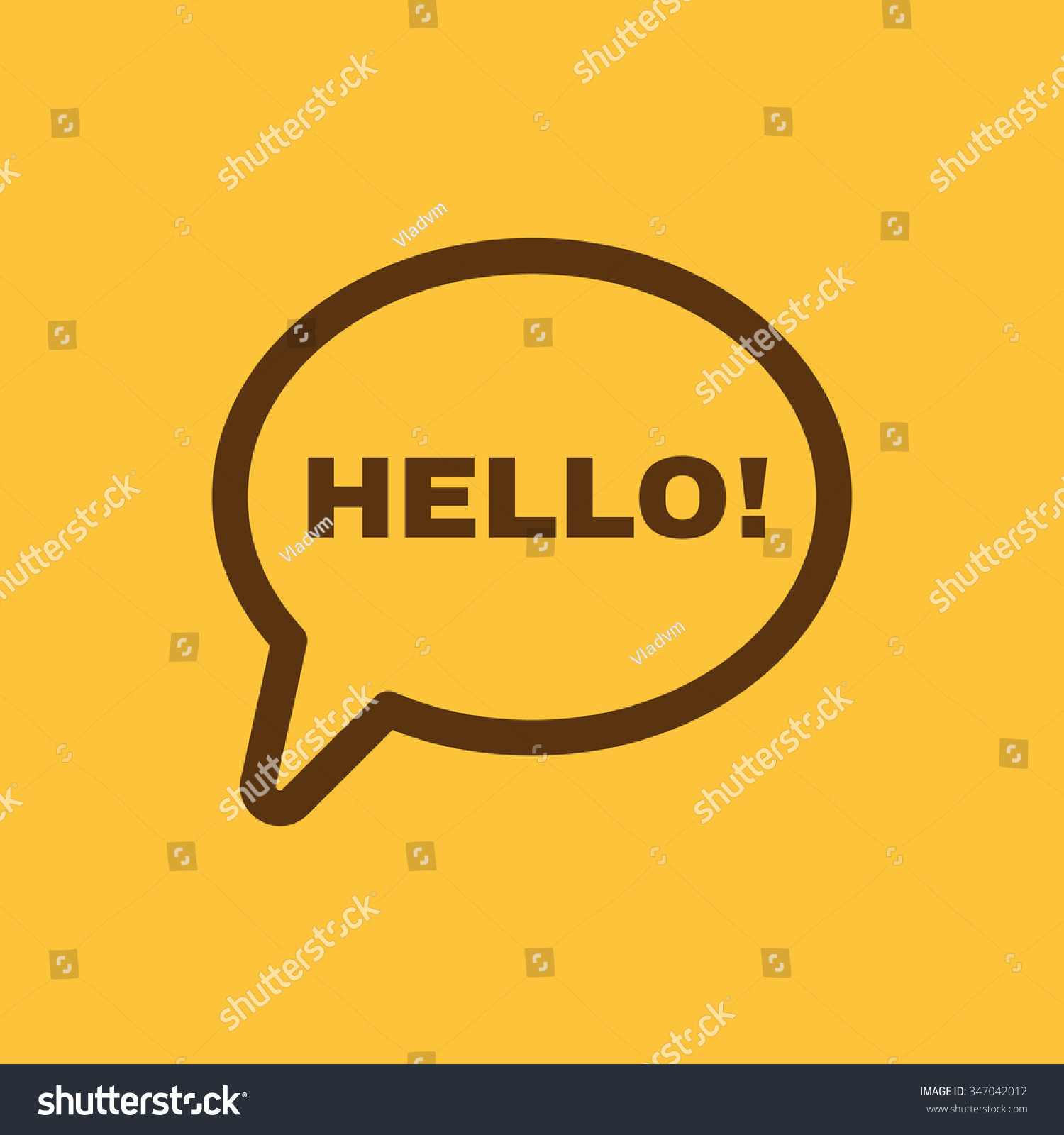 Hello Icon Greet Hi Symbol Flat Stock Vector (Royalty Free) 347042012