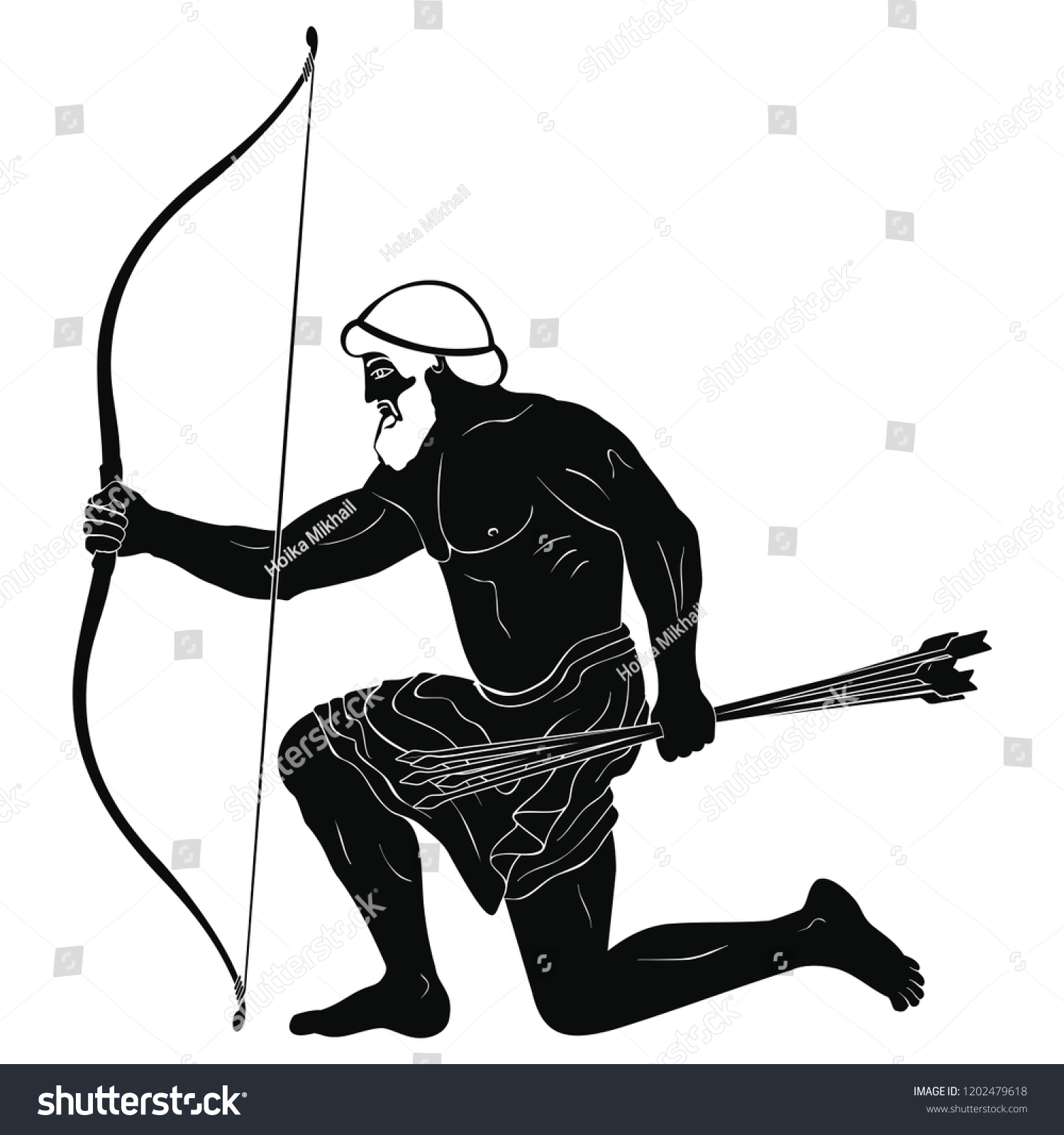 Hero Ancient Greek Myths Odysseus Warrior Stock Vector Royalty Free