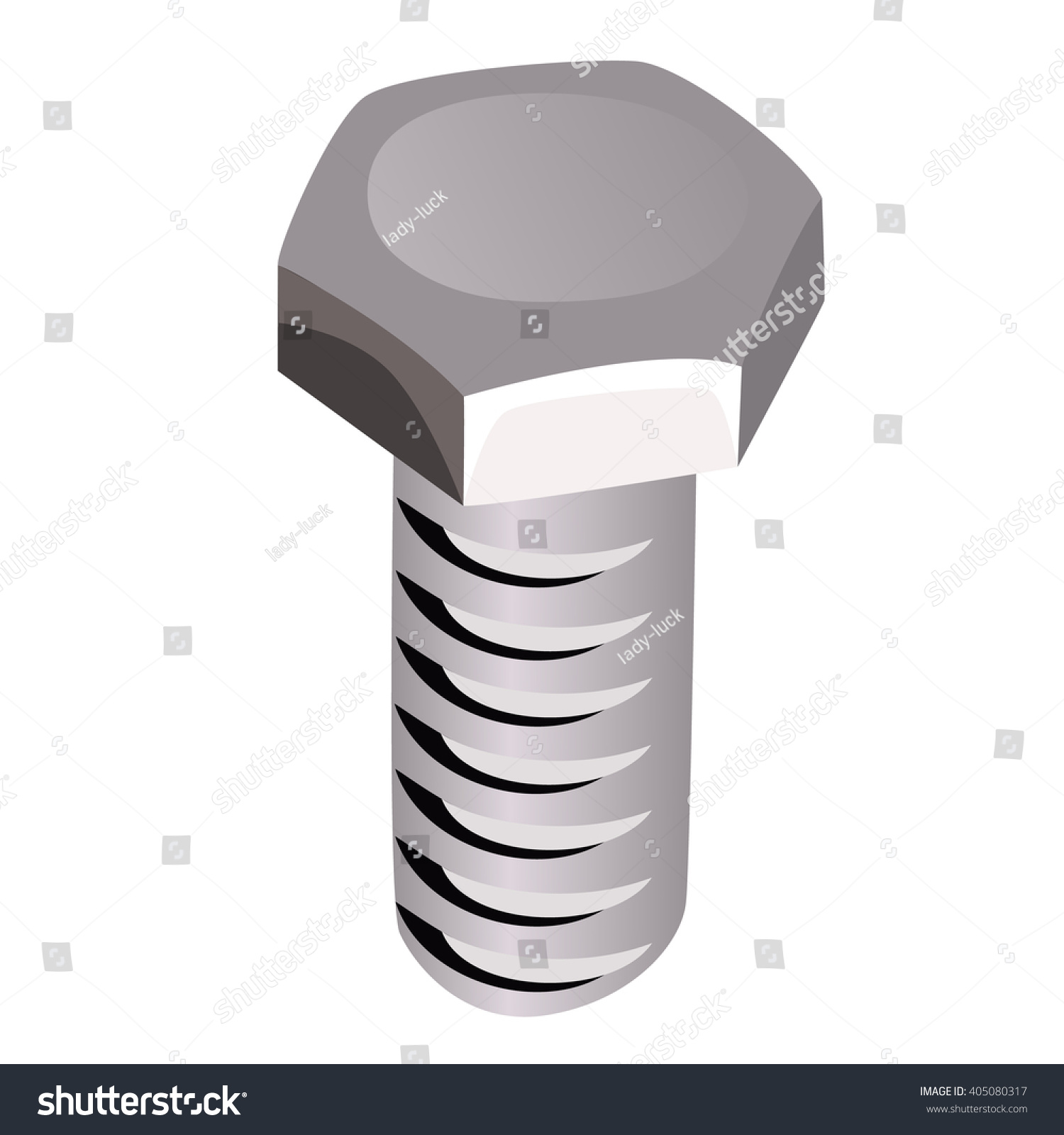 Hexagonal Bolt Isolated On White Background Stock Vector (Royalty Free ...