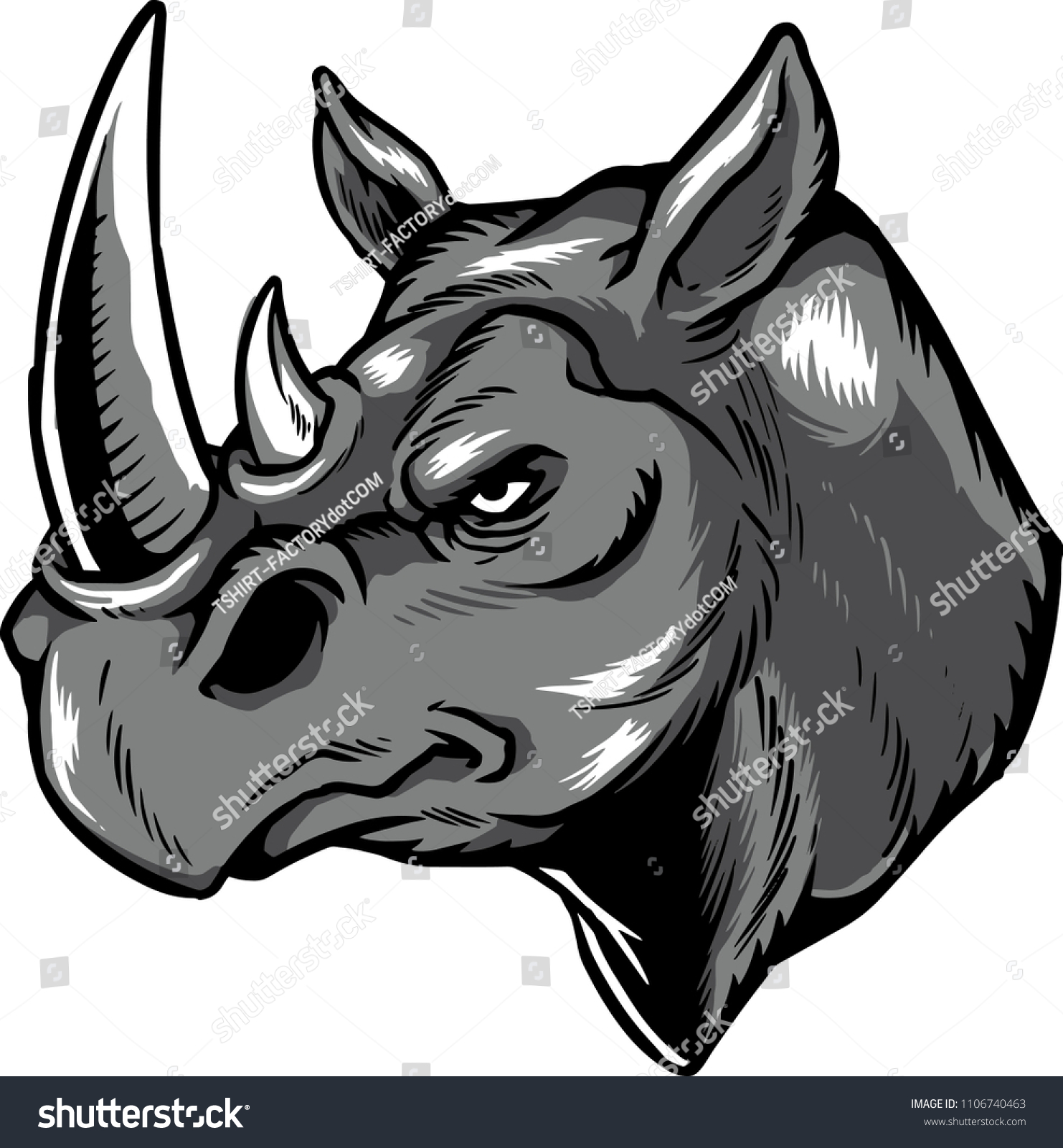 Illustration Shows Rhino Head Stock Vector (Royalty Free) 1106740463 ...