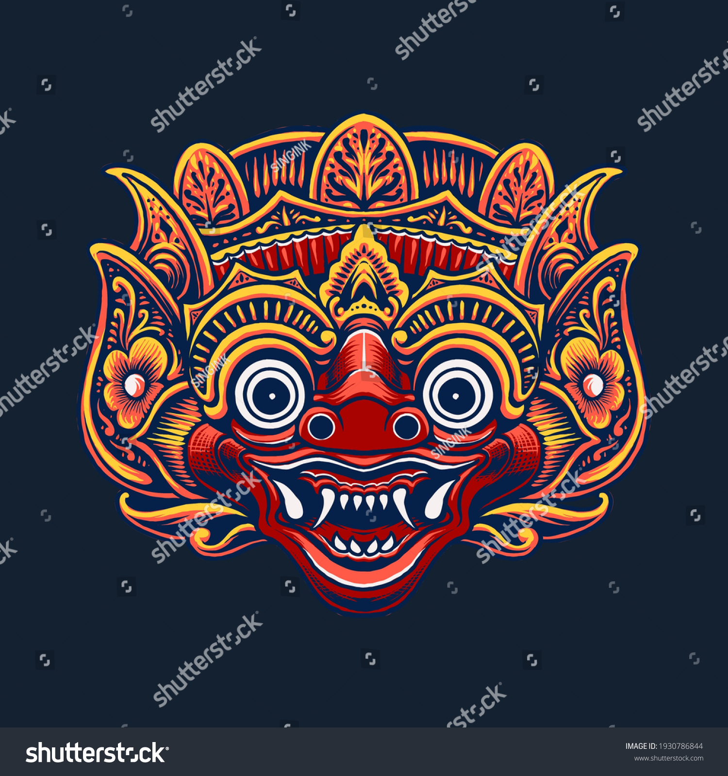 Indonesia Mask Culture Illustration Stock Vector (Royalty Free ...