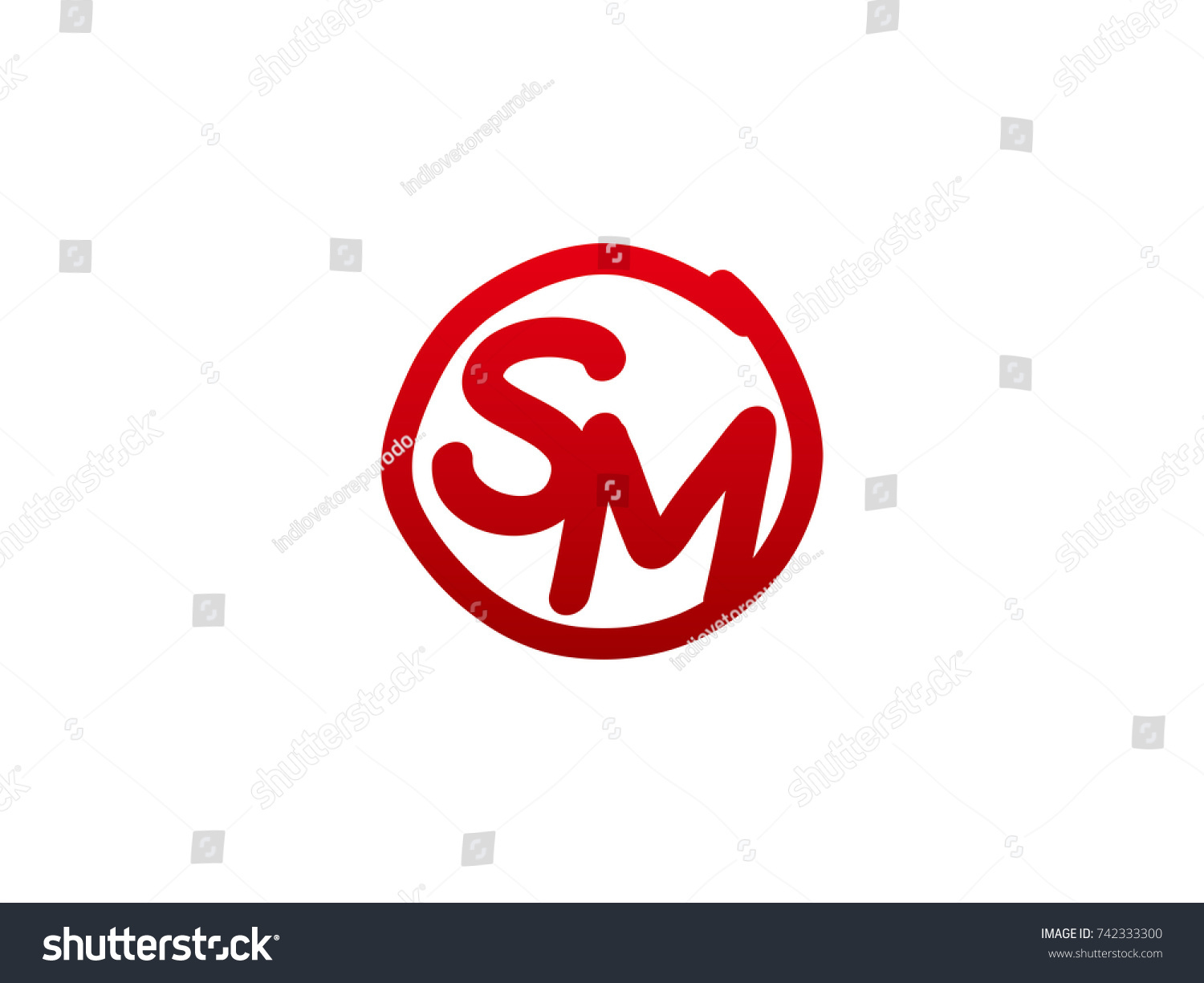 Initial Letter Sm Handwritten Logo Stock Vector (Royalty Free ...