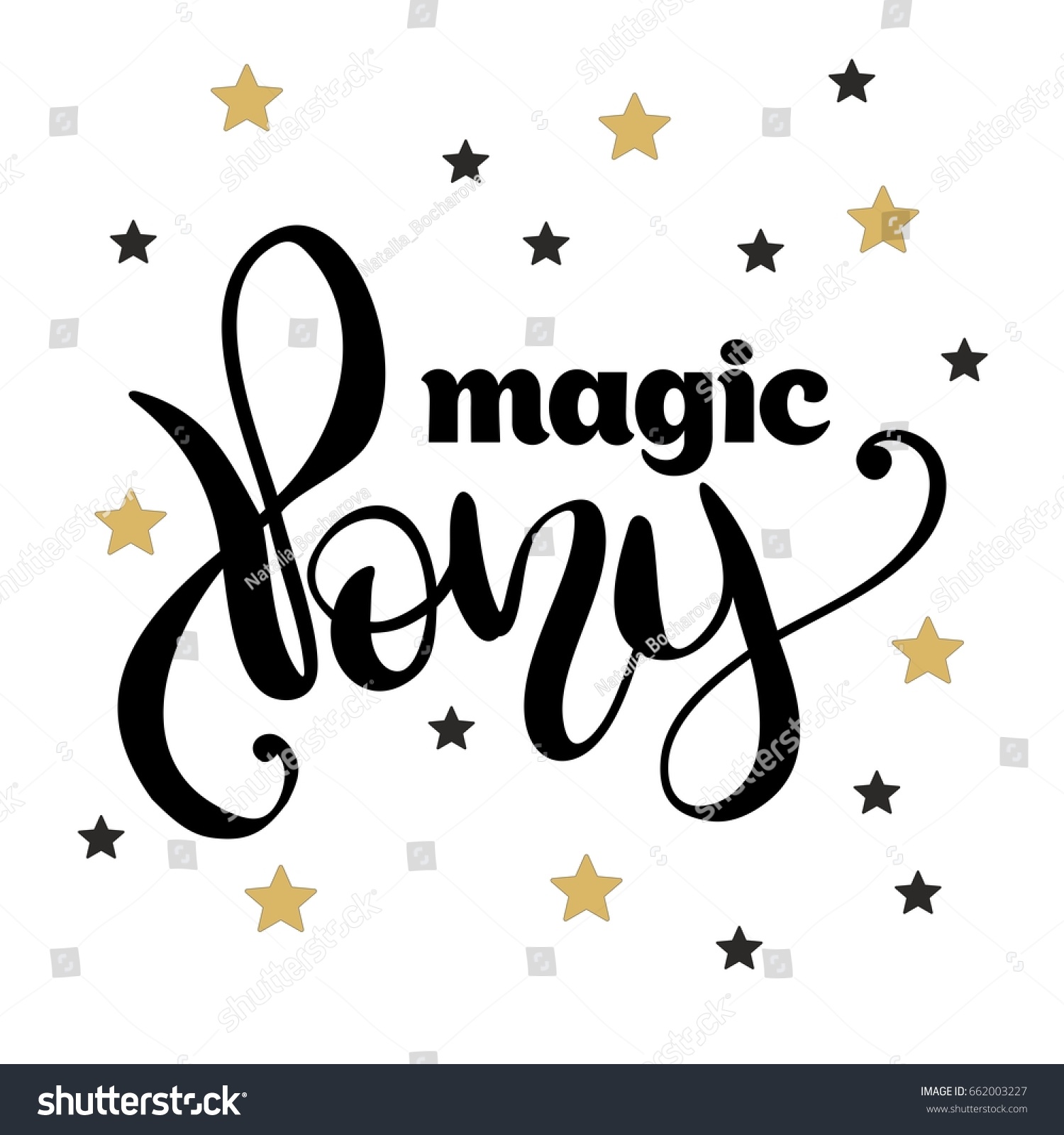 SVG of The inscription pony in the background with the stars. svg