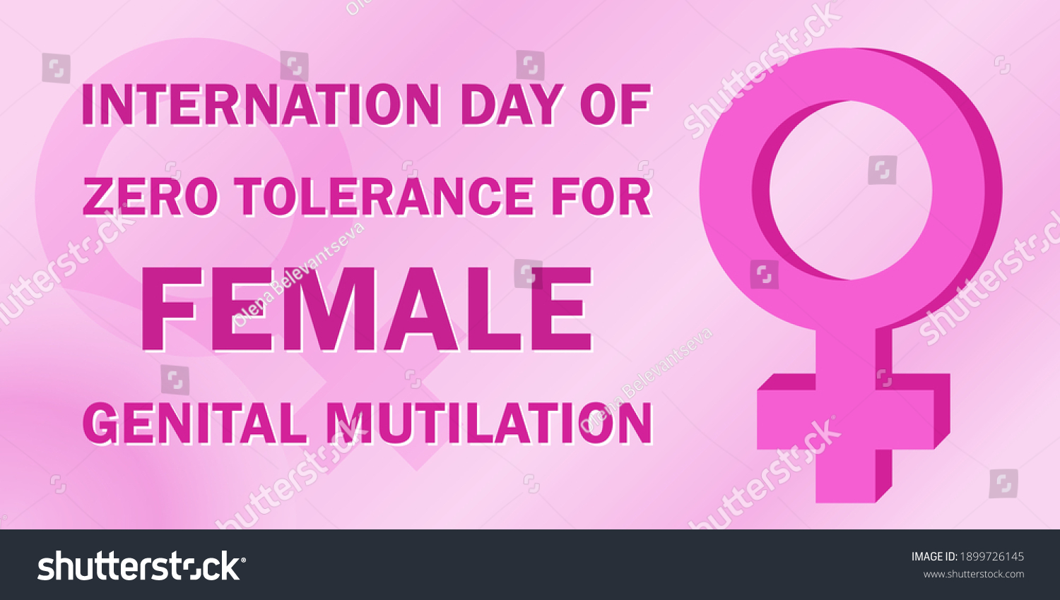 International Day Zero Tolerance Female Genital Stock Vector Royalty