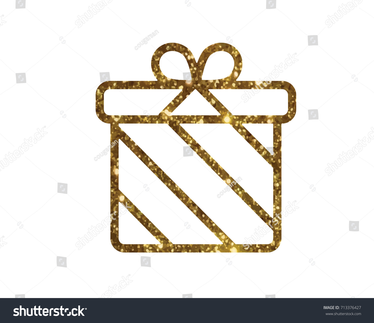 SVG of The isolated glitter golden holiday gift box icon svg