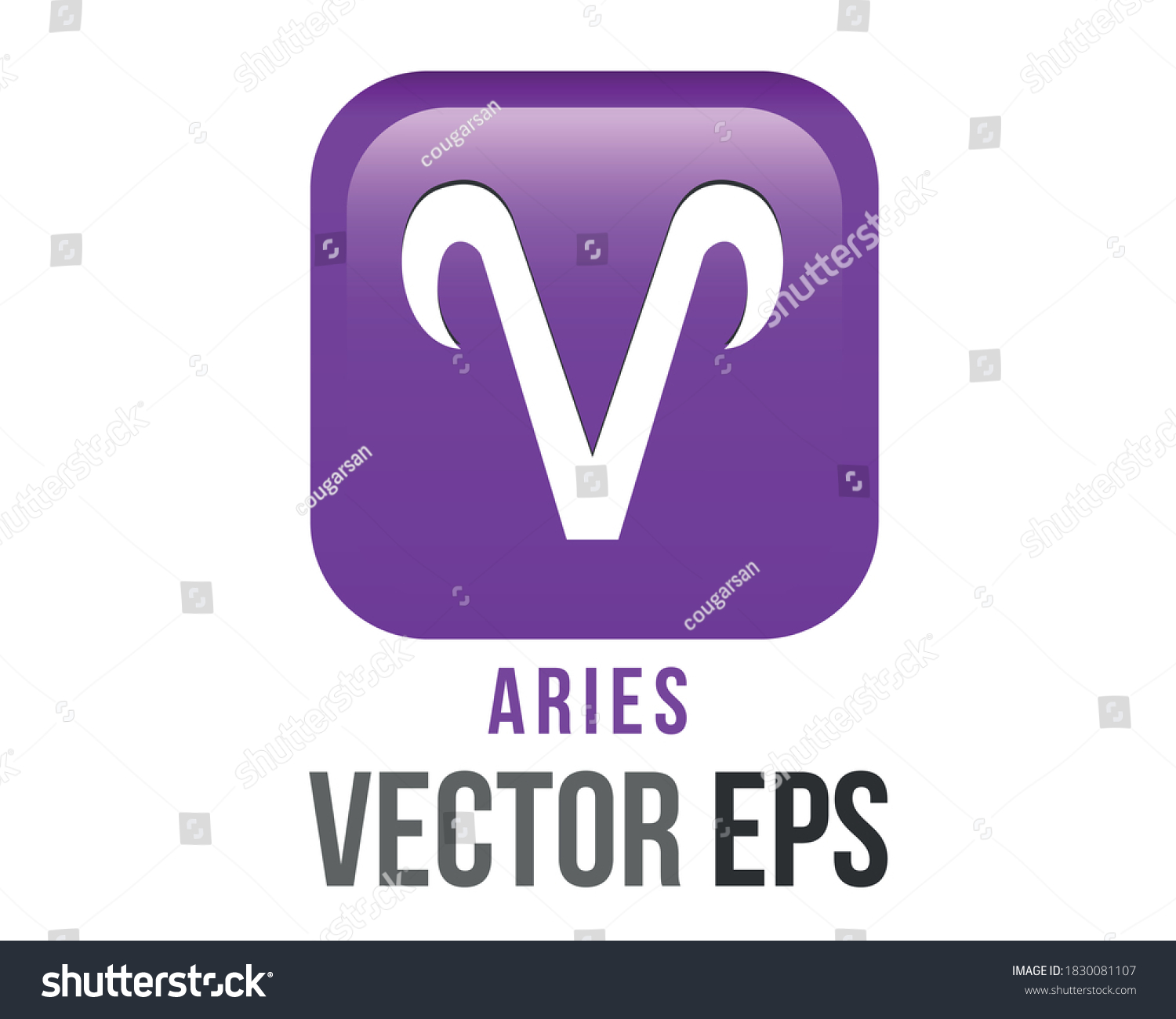 SVG of The isolated vector gradient purple Aries astrological sign emoji icon in the Zodiac,  represents a ram svg