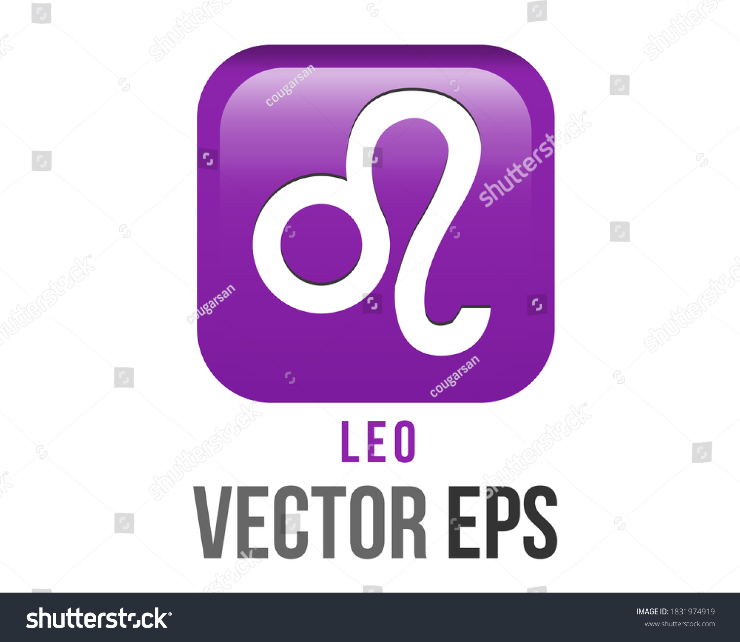 SVG of The isolated vector gradient purple Leo astrological sign emoji icon in the Zodiac, represents lion svg