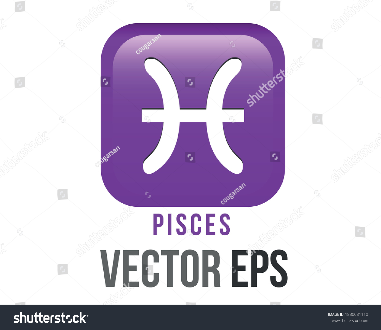 SVG of The isolated vector gradient purple Pisces astrological sign emoji icon in the Zodiac,  represents fish svg