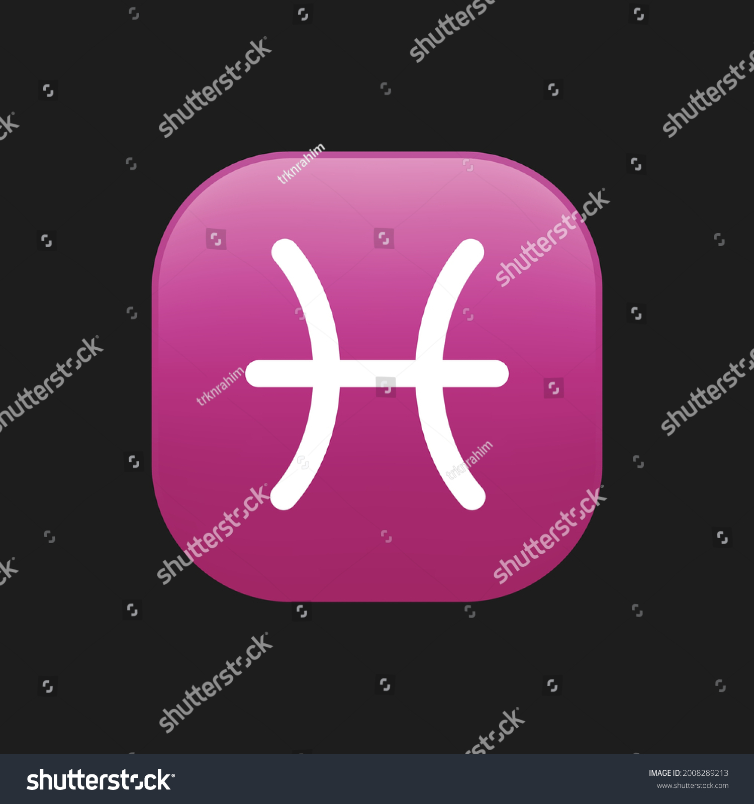 SVG of The isolated vector gradient purple Pisces astrological sign emoji icon in the Zodiac, represents fish. The Pisces astrological sign in the Zodiac. This Zodiac Symbol represents a Fish. Vector emoji.  svg